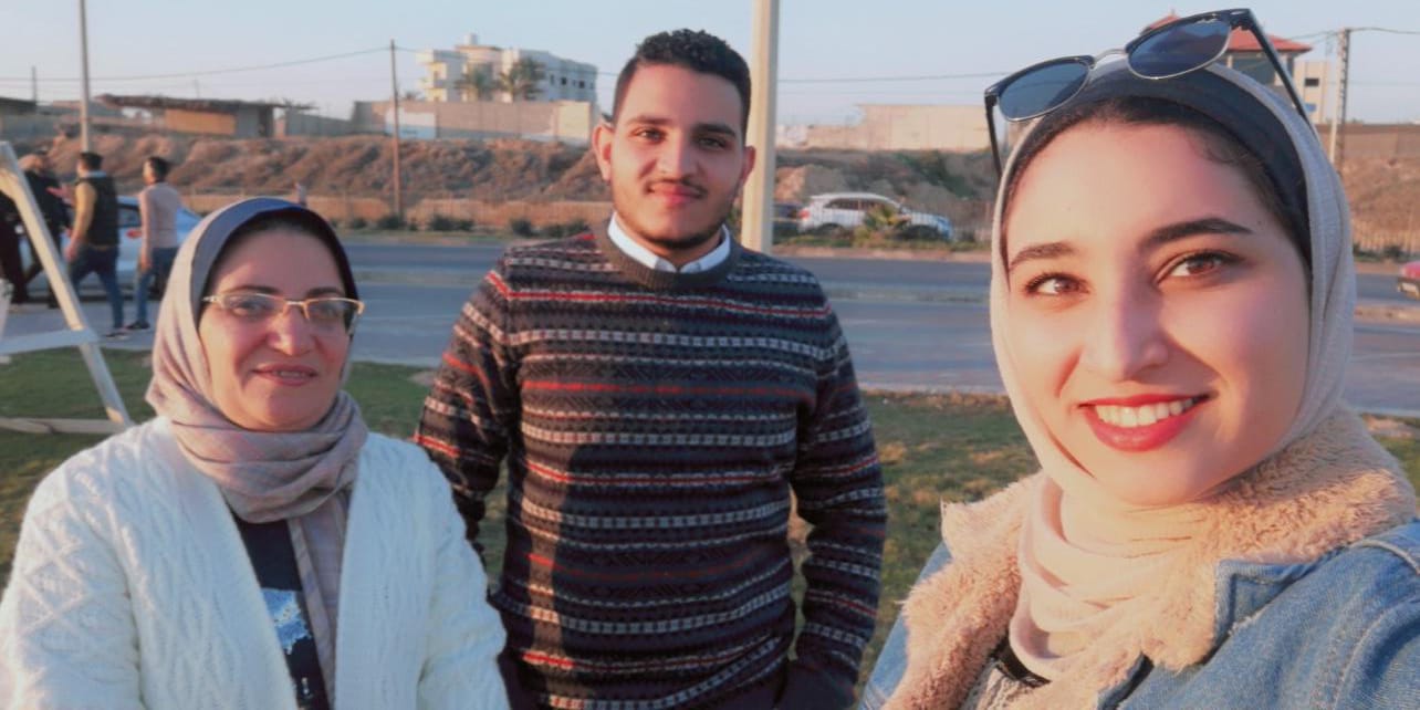 Rania Sakallah (left) and her twins, Mohammed (centre) and Rana (right)