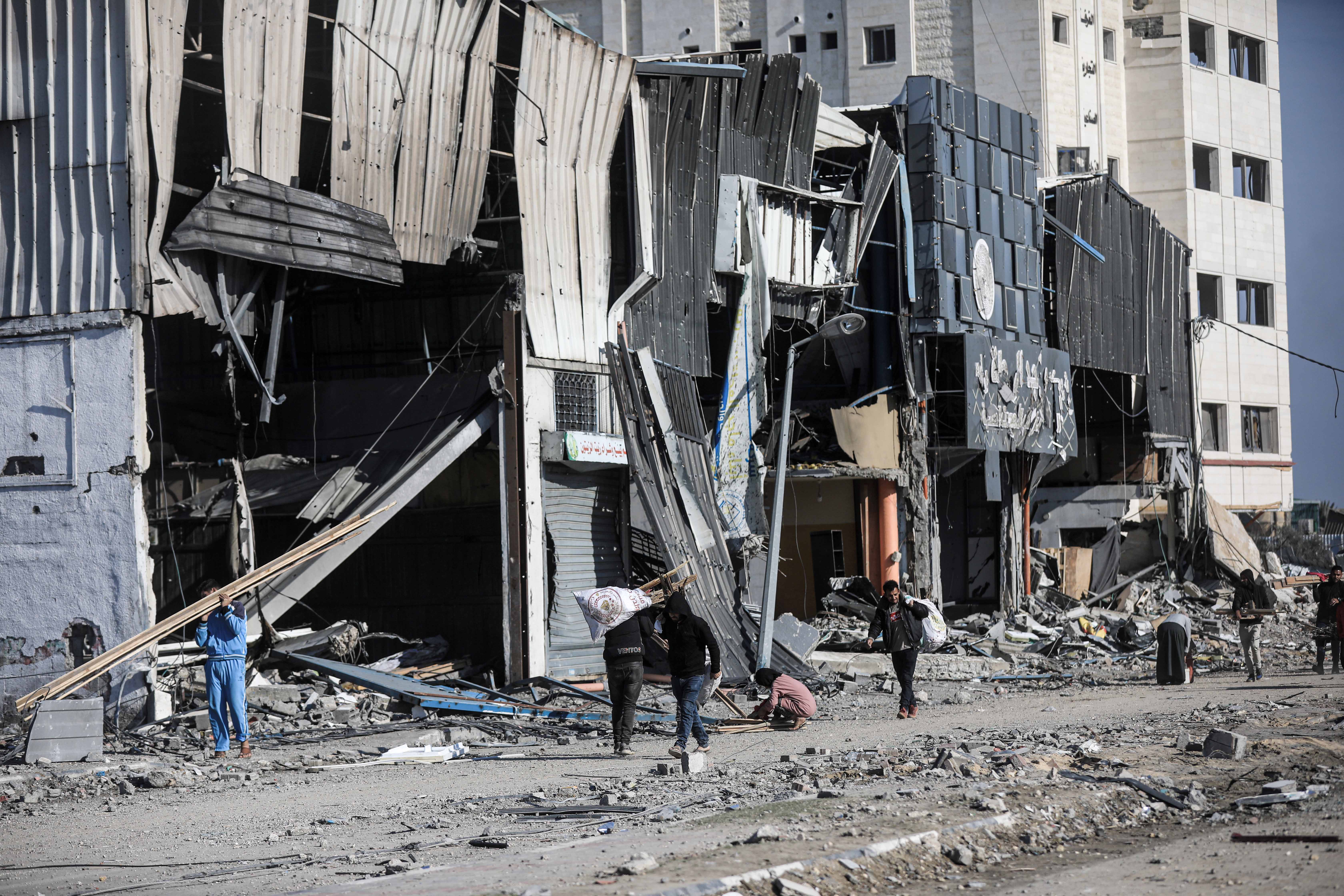 Al-Maghazi refugee camp after Israeli forces withdrew from the area in Deir Al Balah, Gaza