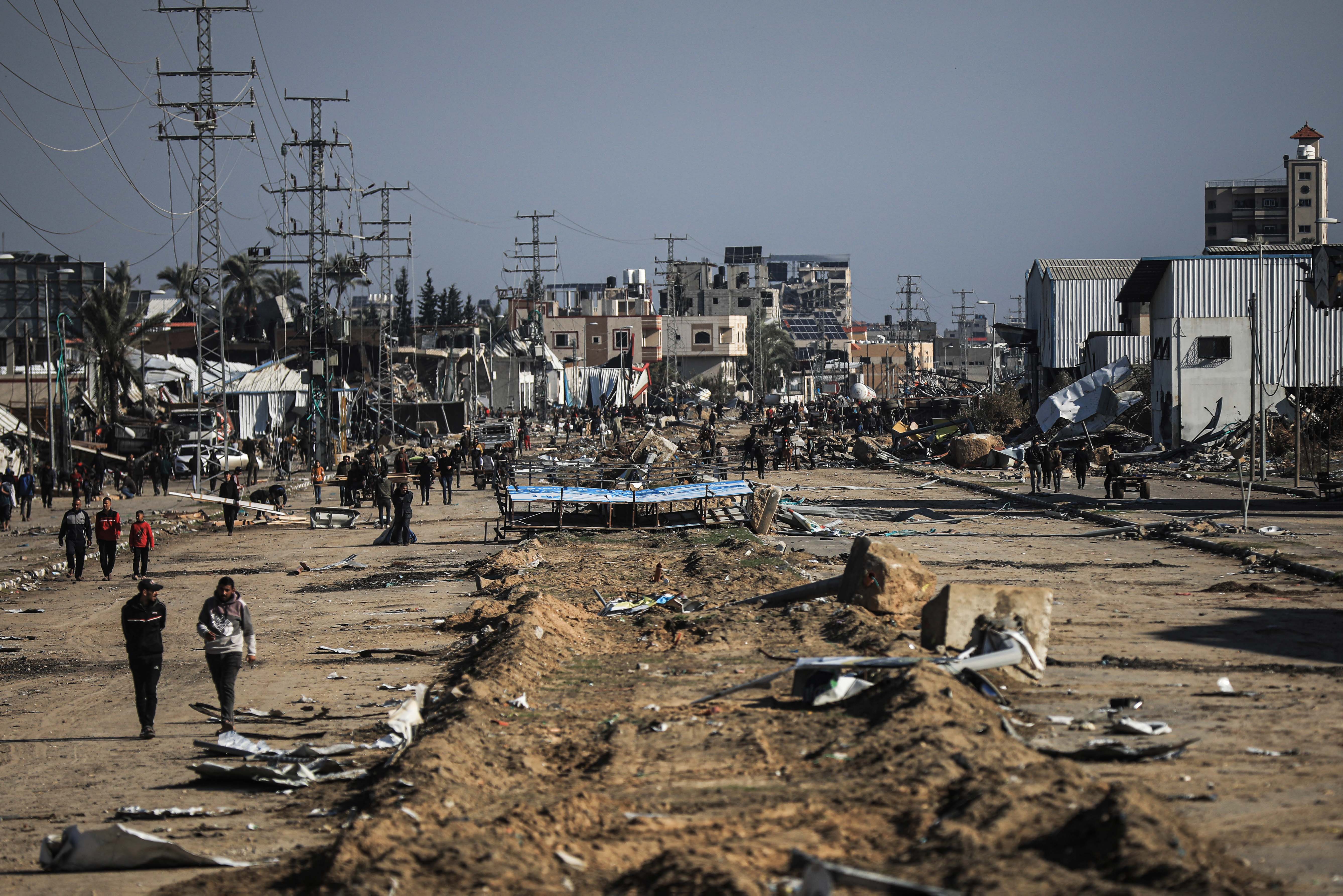 Al-Maghazi refugee camp after Israeli forces withdrew from the area in Deir Al Balah, Gaza