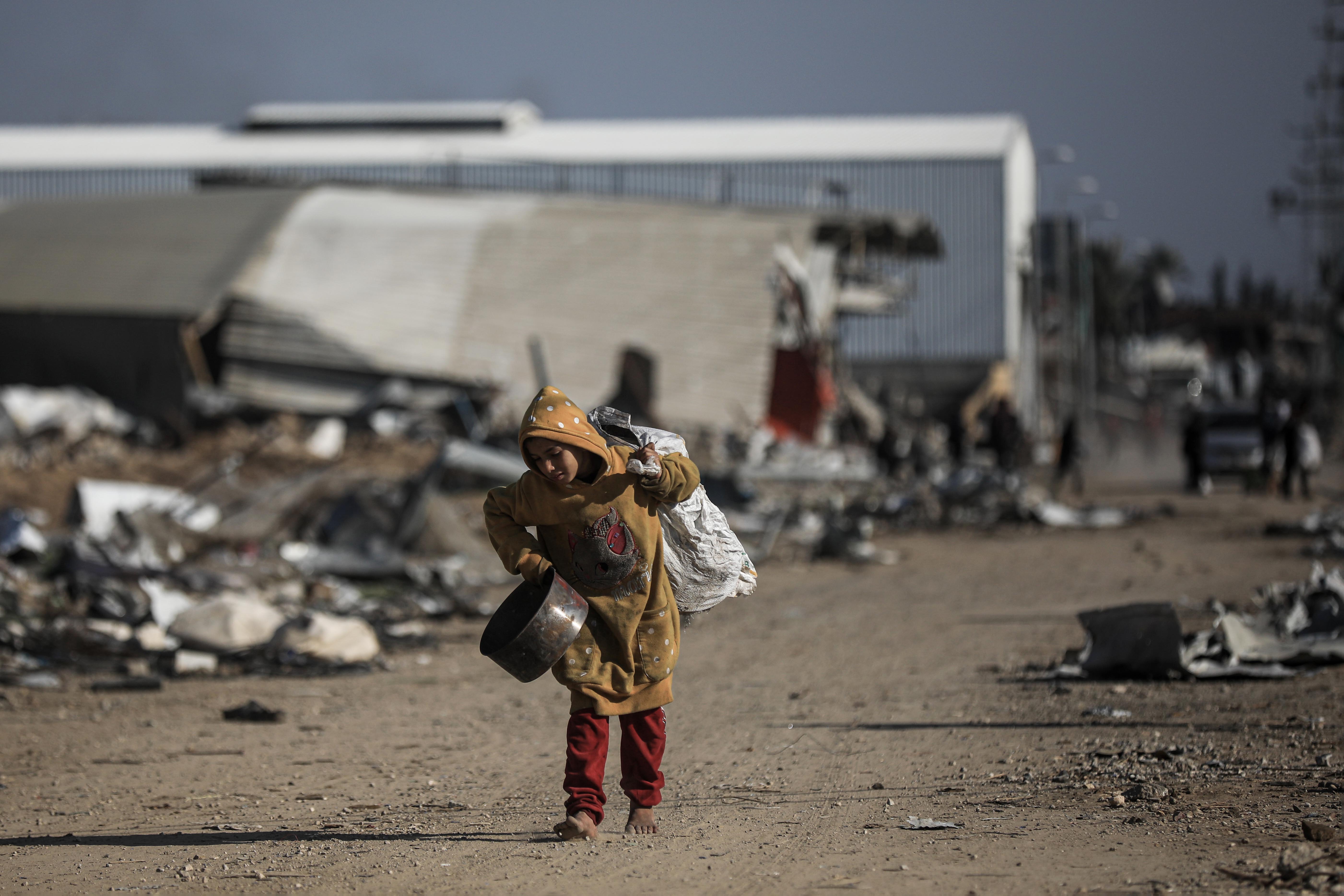 Al-Maghazi refugee camp after Israeli forces withdrew from the area in Deir Al Balah, Gaza