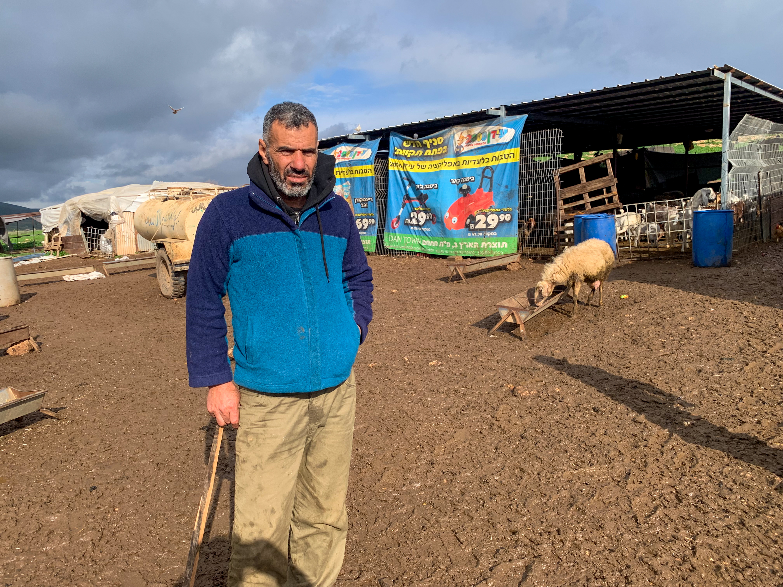 Yousef Bsharat, 47, a Palestinian shepherd whose family has been attacked by settlers [Al Jazeera]