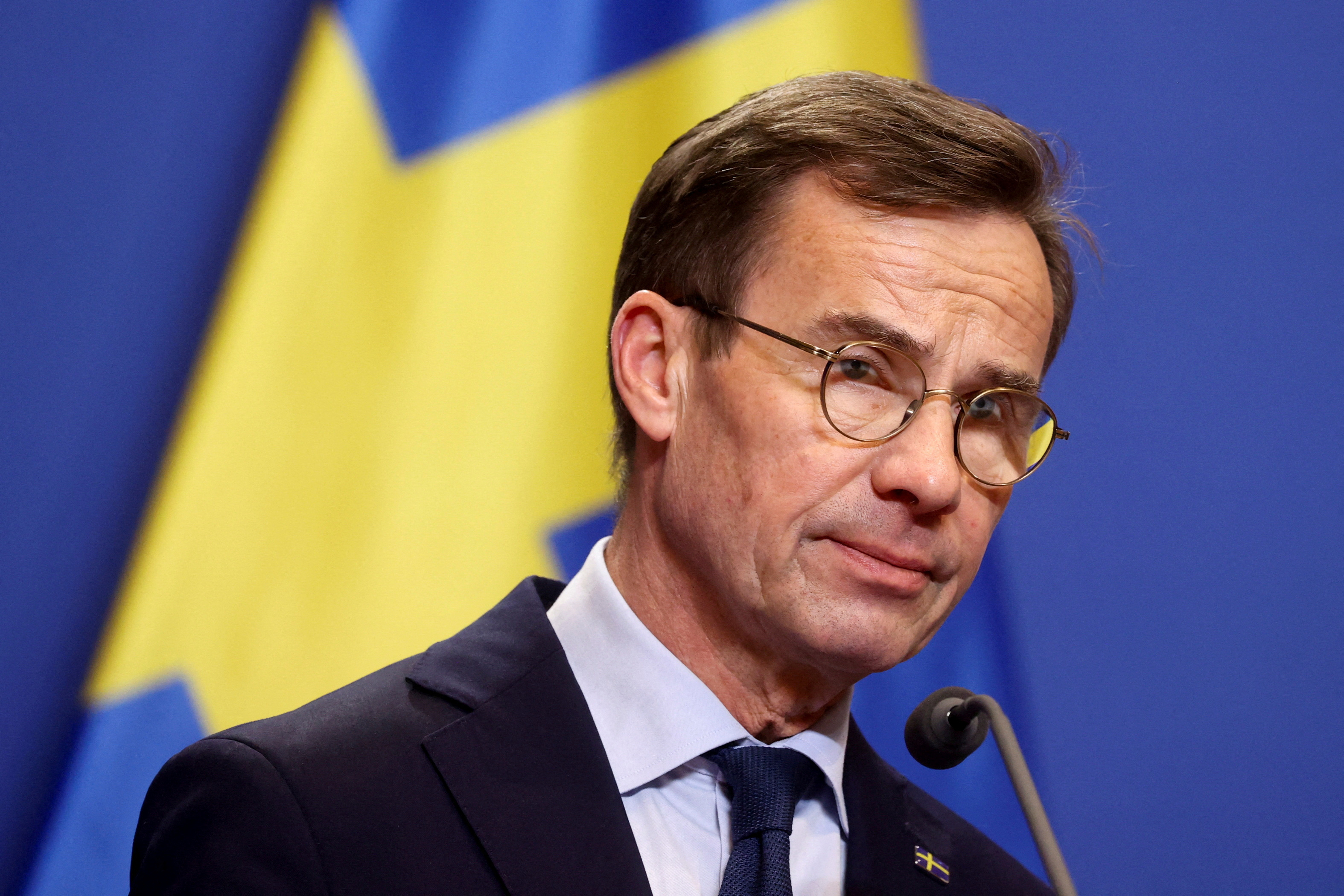 Swedish Prime Minister Ulf Kristersson in Budapest, Hungary, February 23, 2024