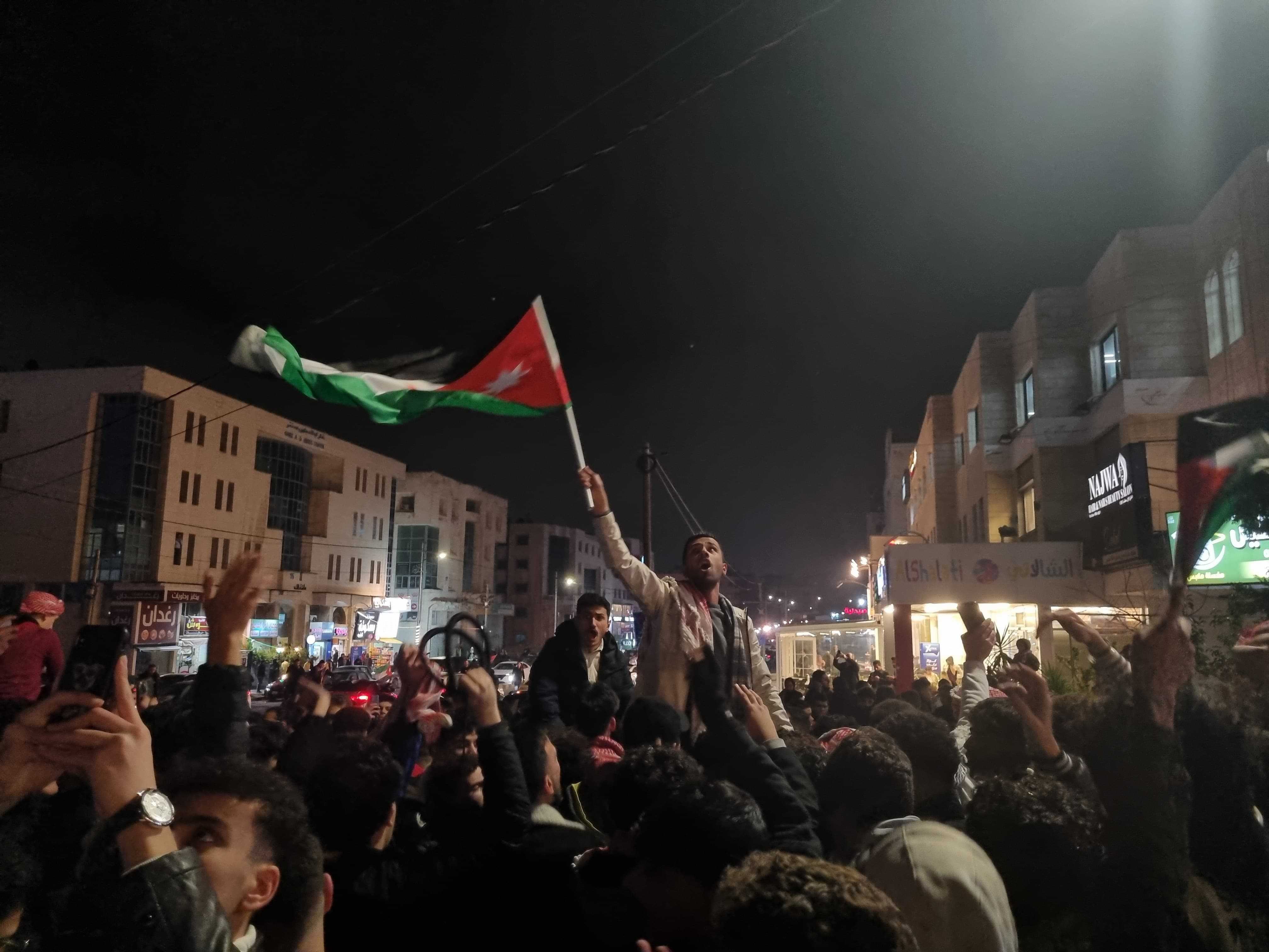 Jordanians fans celebrate in Amman [Nils Adler/Al Jazeera]
