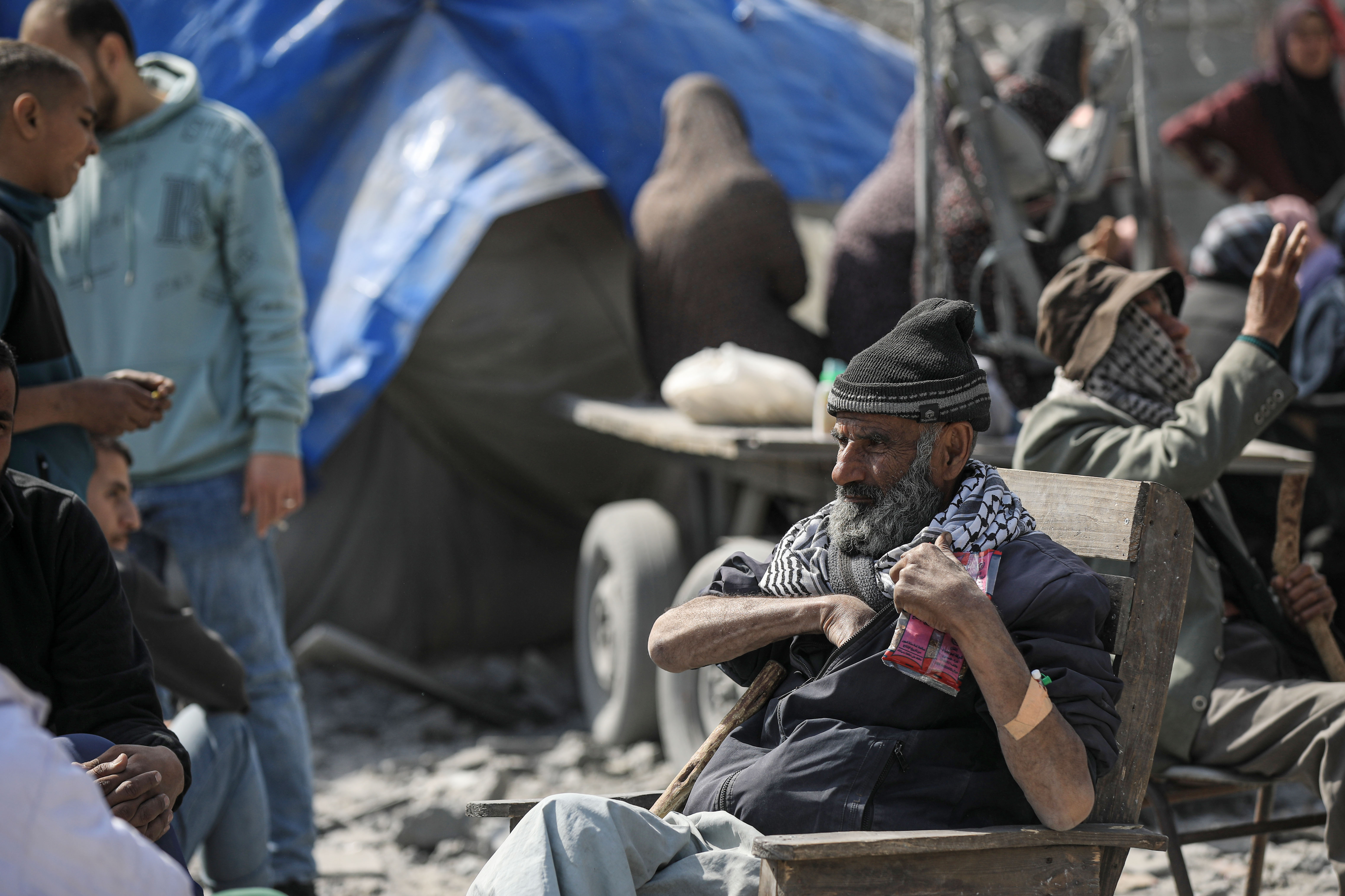 Aftermath of Israeli strike on mosque in Deir el-Balah
