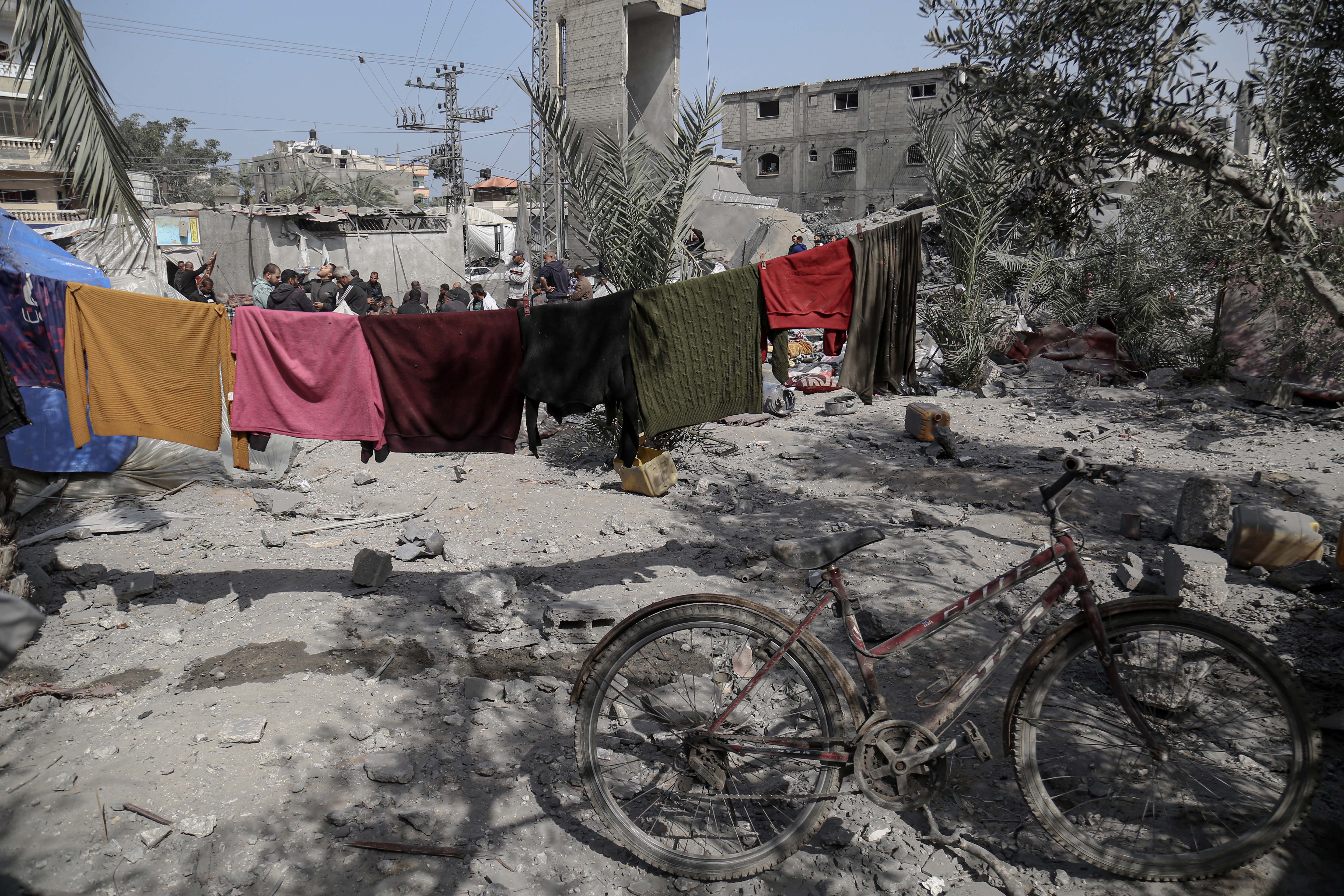 Aftermath of Israeli strike on mosque in Deir el-Balah