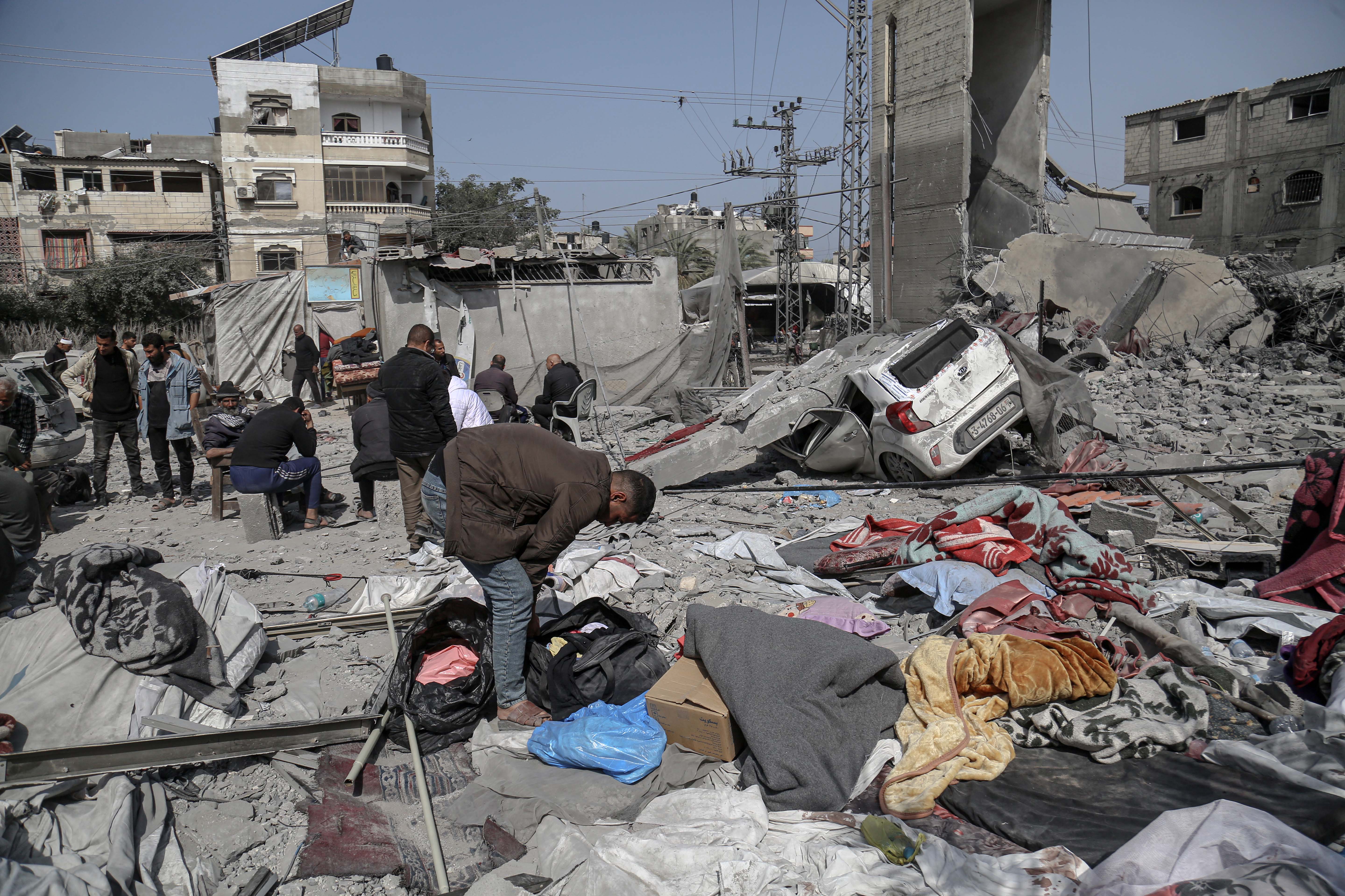 Aftermath of Israeli strike on mosque in Deir el-Balah