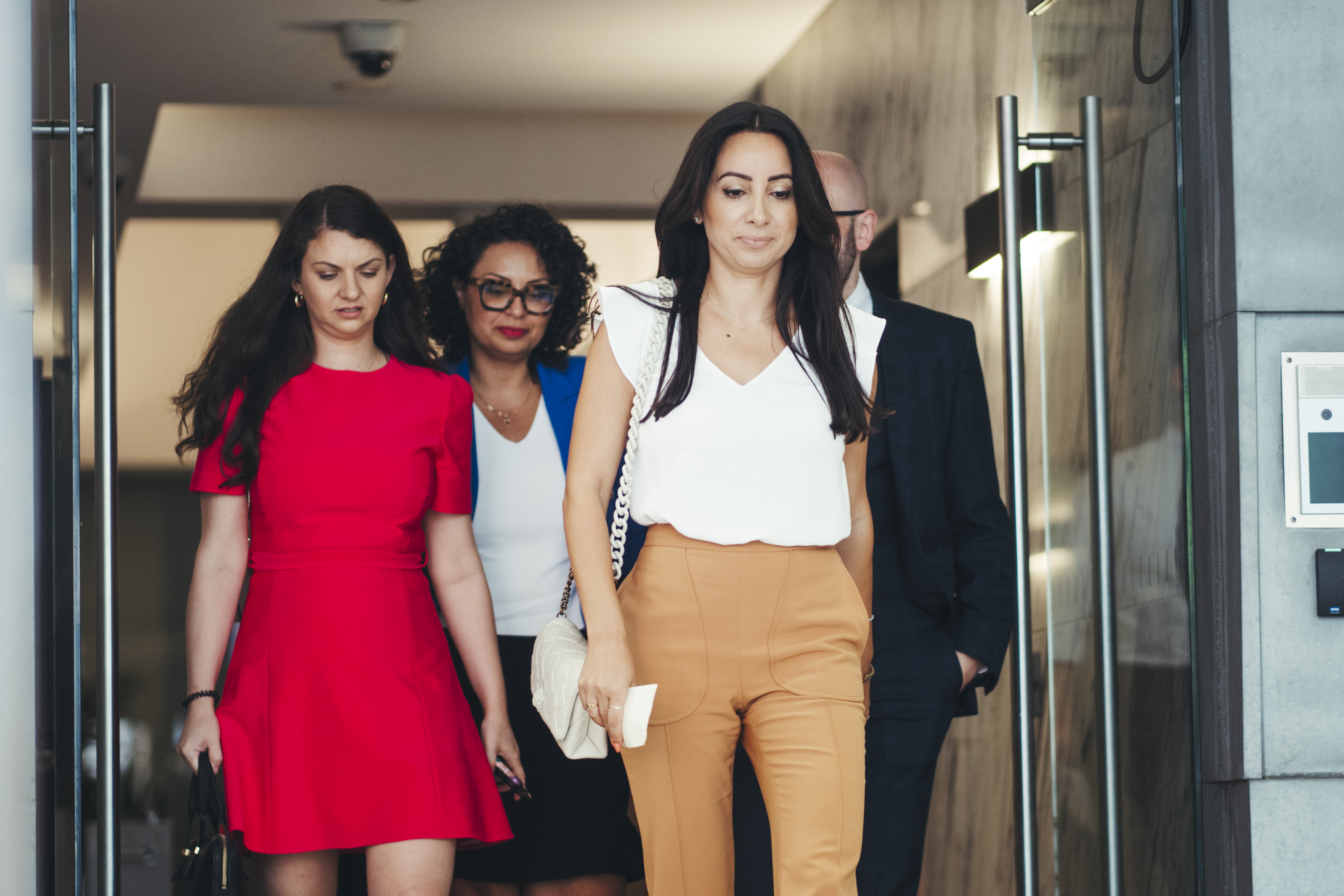 Antoinette Lattouf with her lawyers