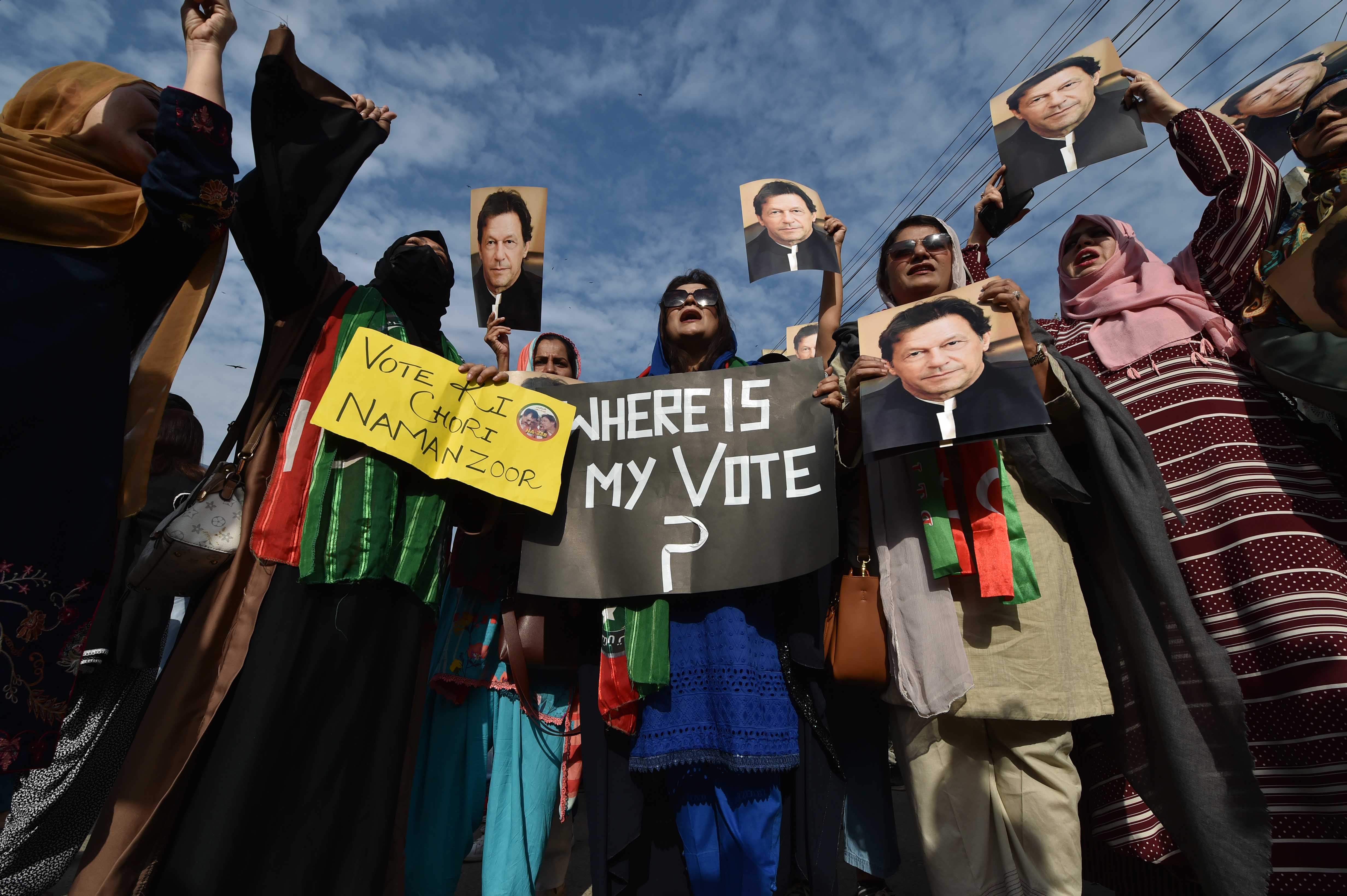 Pakistan held its general elections in February which were marred by widespread allegations of rigging. [Shahzaib Akber/EPA]