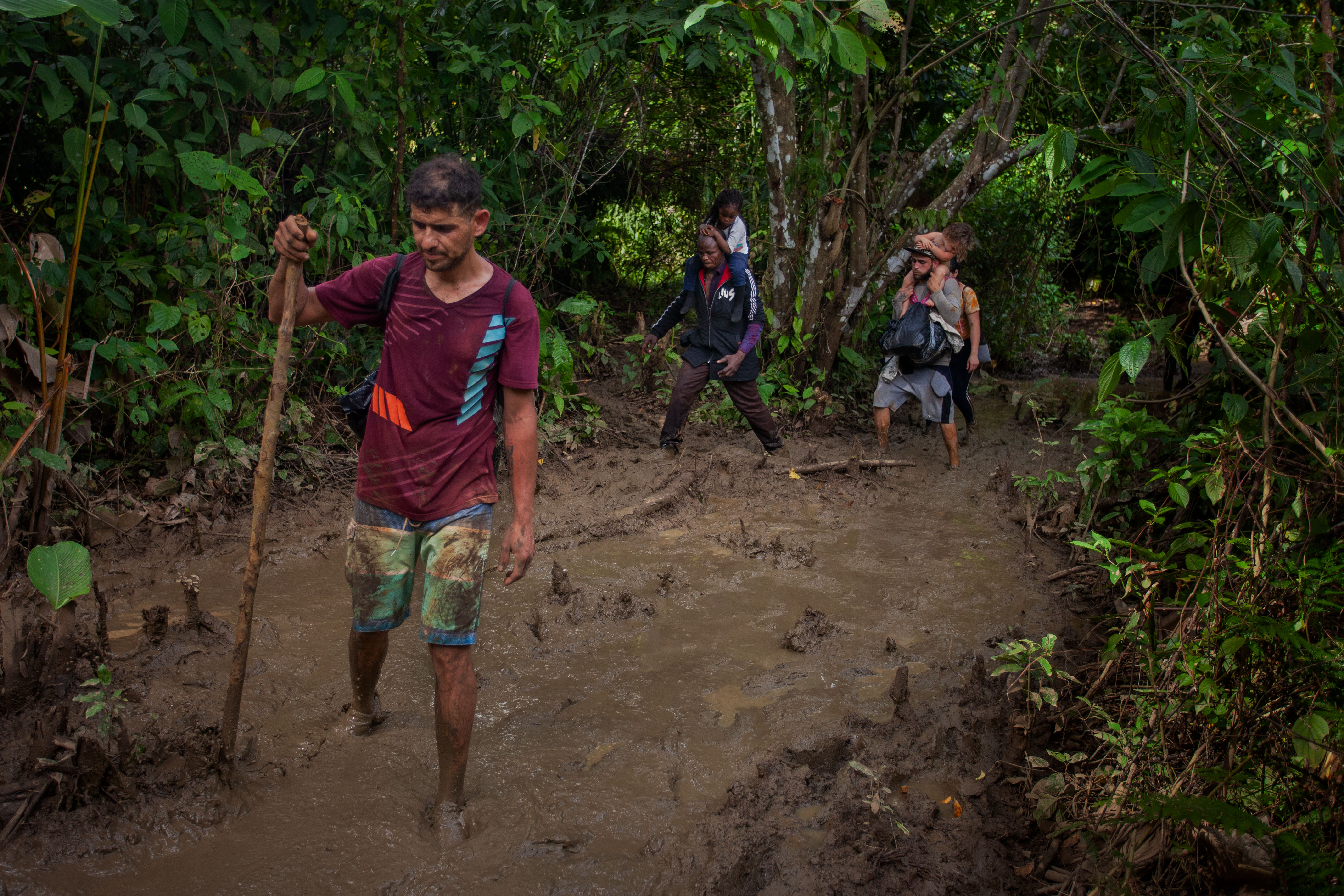 Migrants and asylum seekers cross the Darien Gap