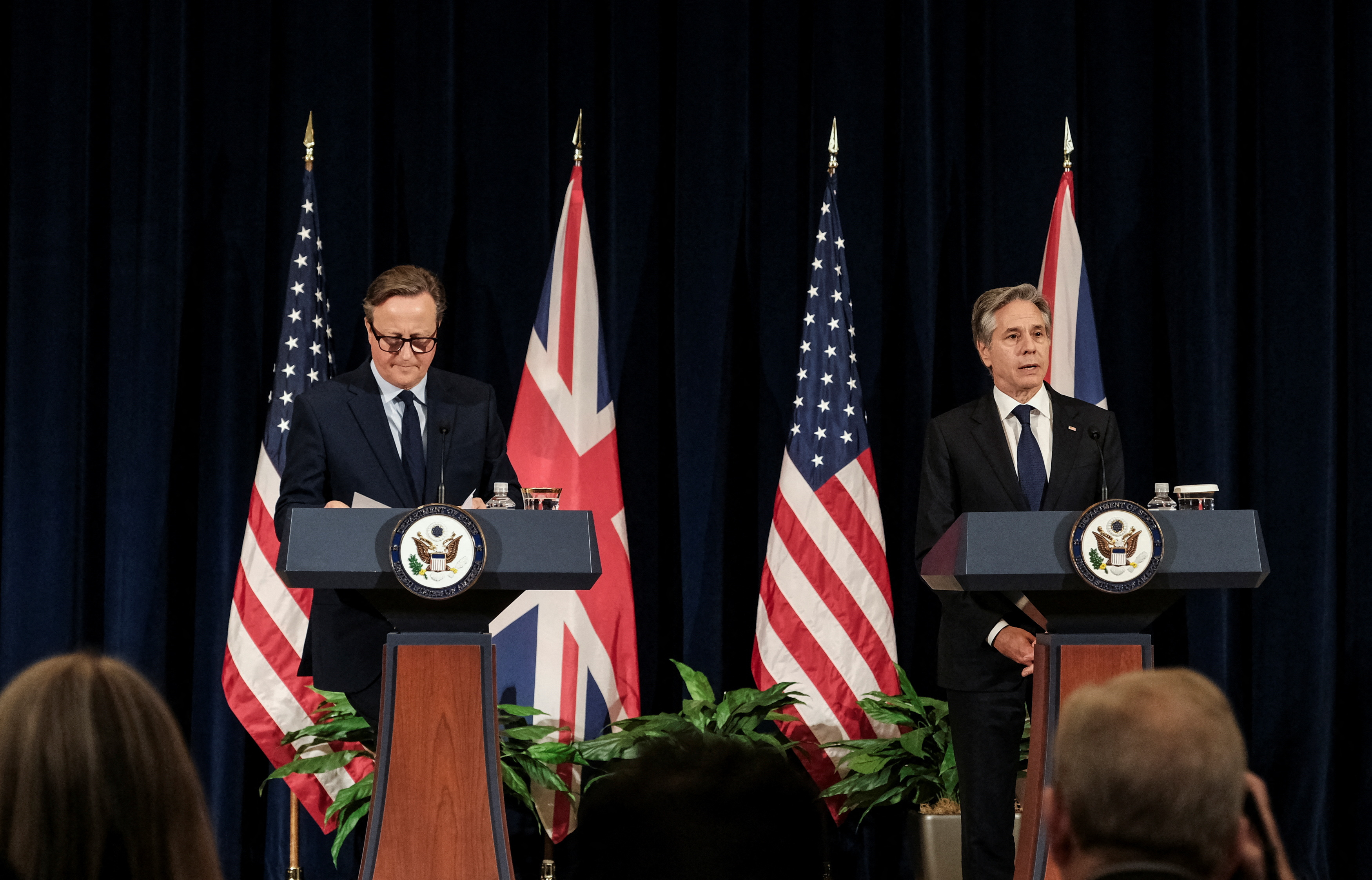 U.S. Secretary of State Antony Blinken and British Foreign Secretary David Cameron