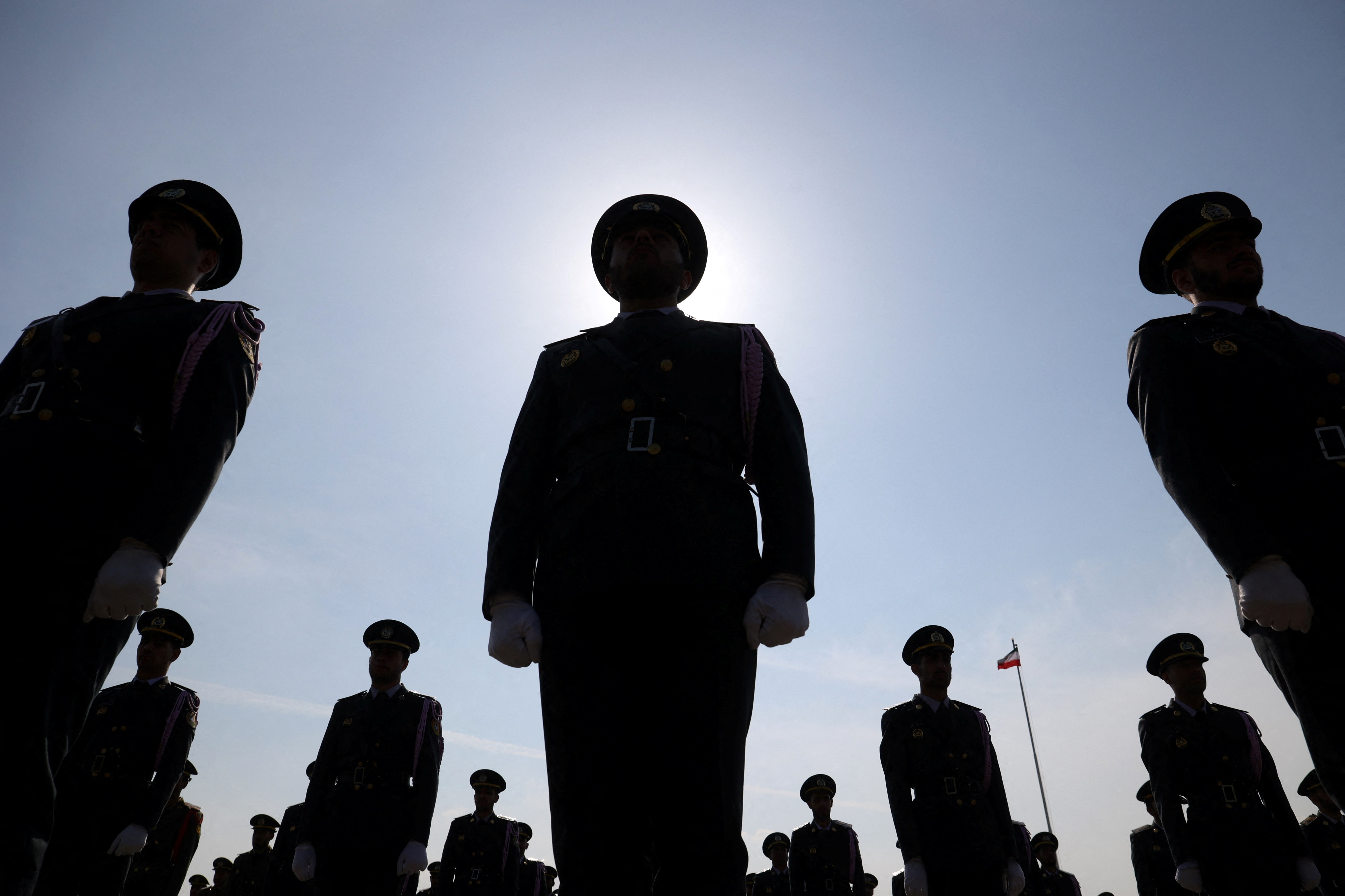 Iranian armed forces members attend the National Army Day parade ceremony in Tehran, Iran