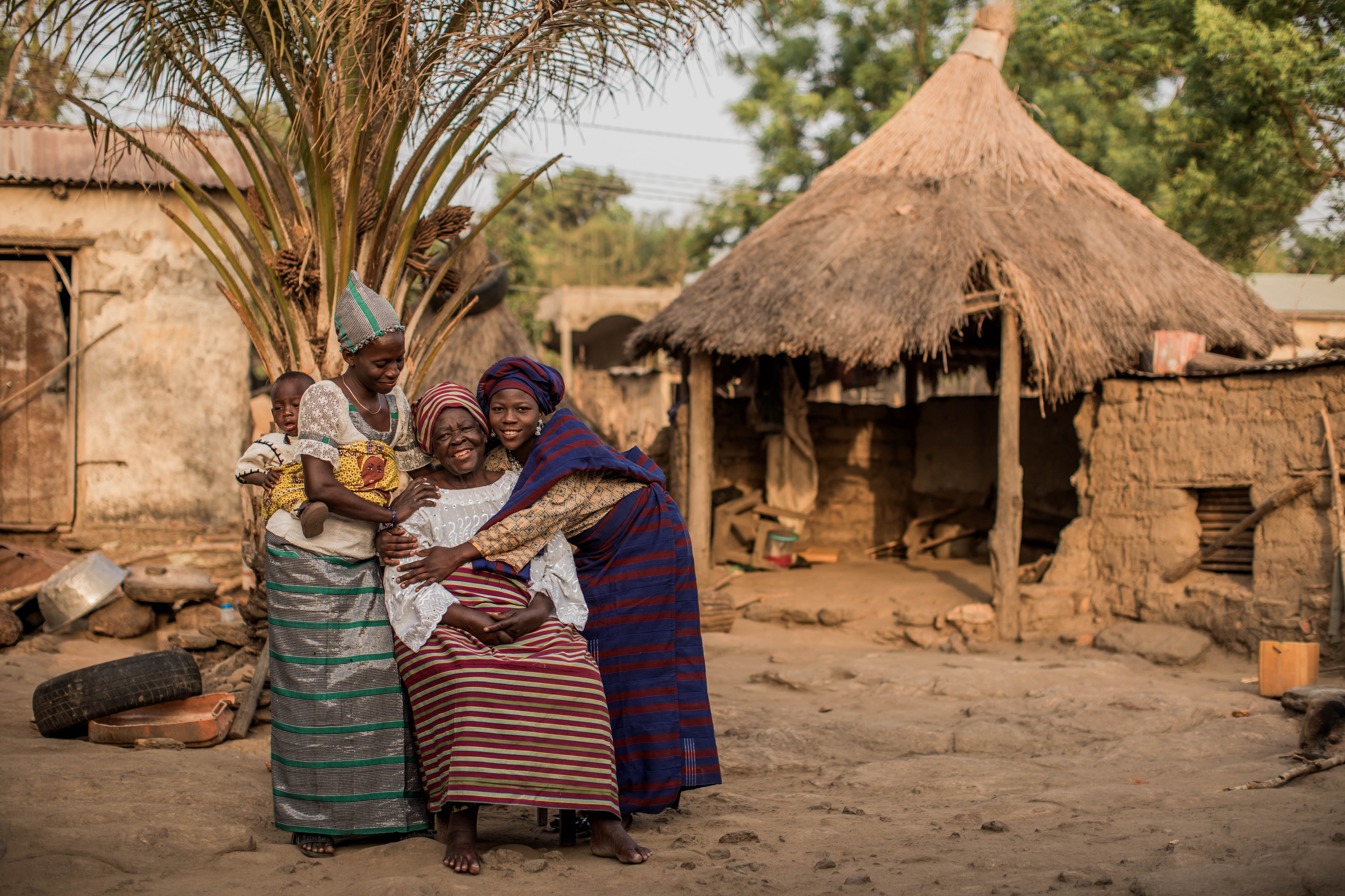 Denise, 16, (right), with her grandmother Inna, 72, (centre), whom she calls Dada, and her mum, Esther, 36, whom she calls Mon’do