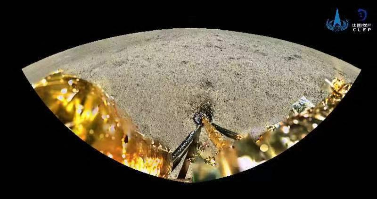 This undated handout photo taken by the China National Space Administration (CNSA) and released on June 4, 2024 shows a general view of of the surface of the moon that was shot by the panoramic camera attached to the Chang'e-6 lunar probe before it starts collecting samples.