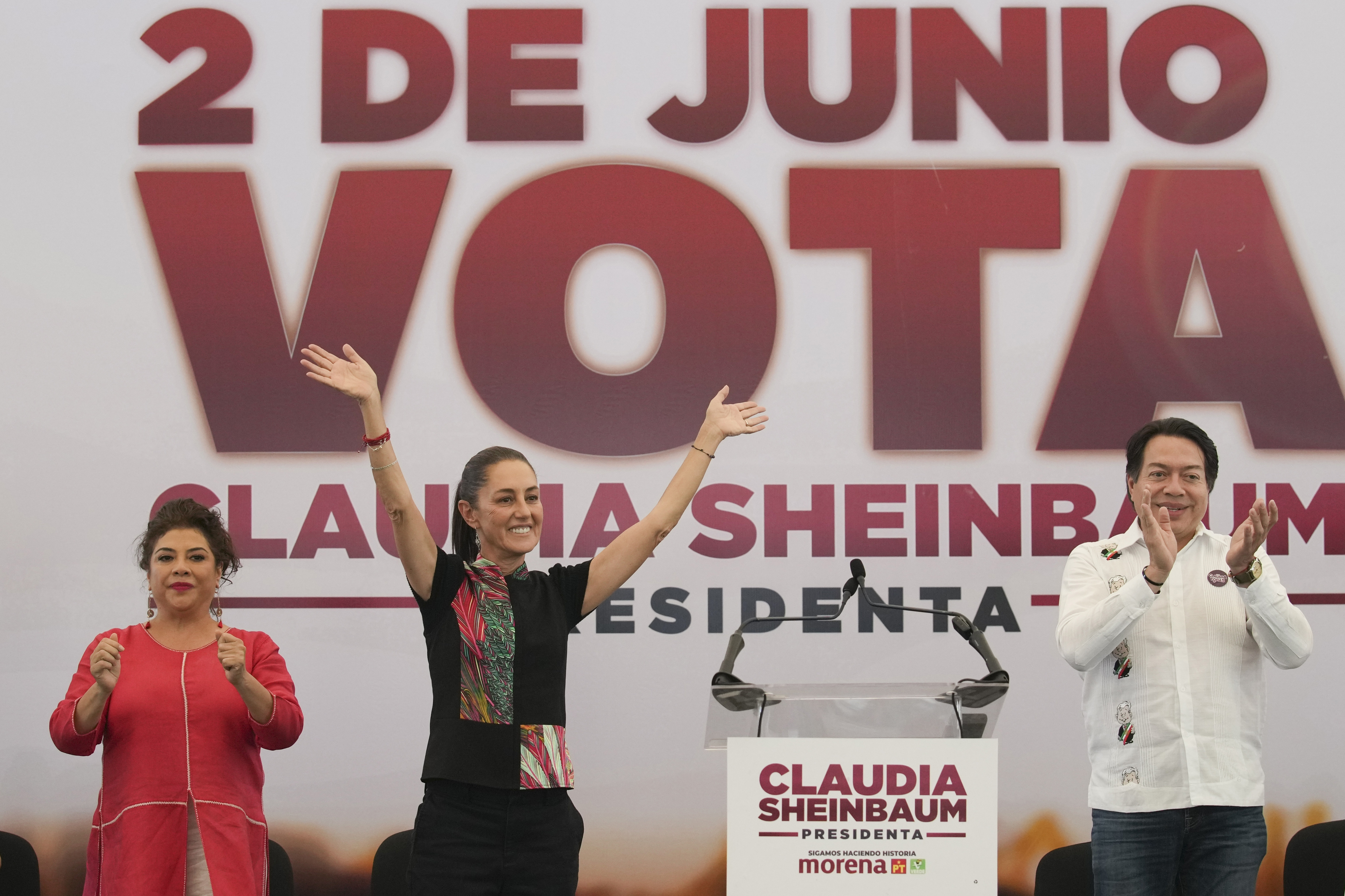 Presidential candidate Claudia Sheinbaum holds a campaign rally in her hometown of Mexico City on May 16