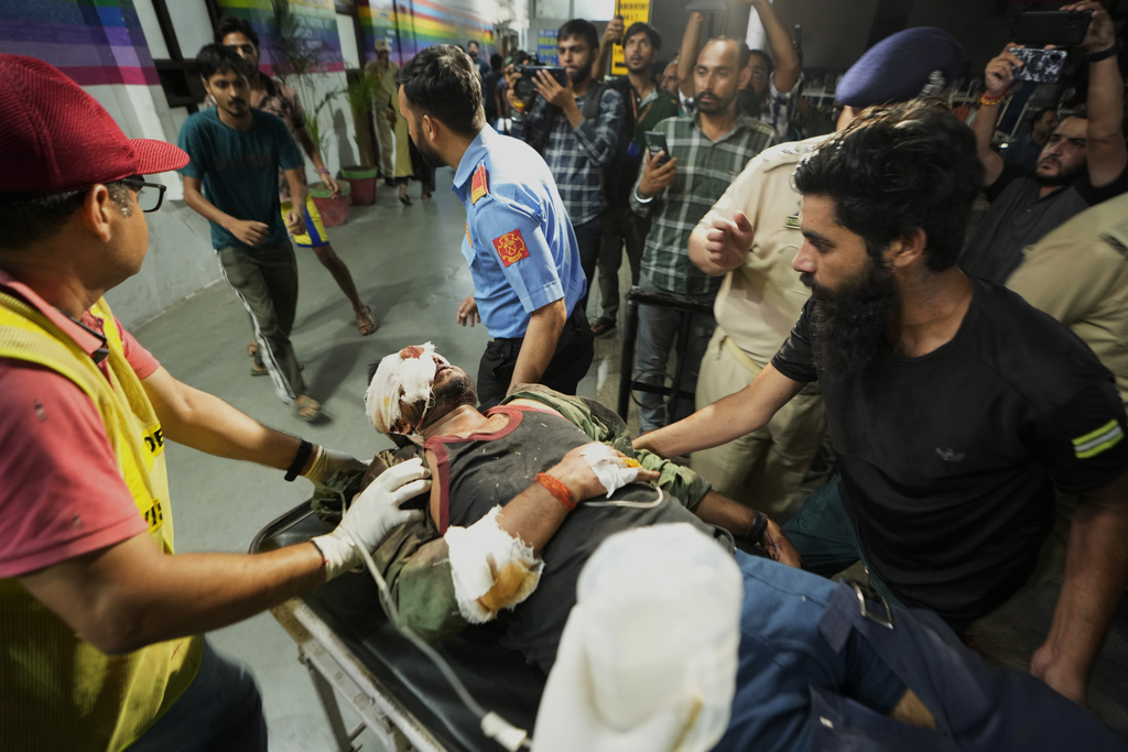 Wounded man arrives at hospital in Jammu
