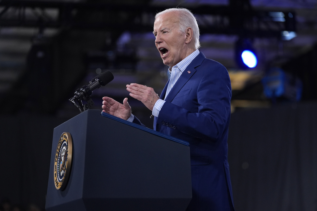 Biden speaks at a campaign event