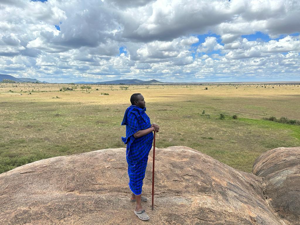 Lawyer Joseph Oleshangay in traditional Maasai clothing in Ngorongoro, Tanzania [Courtesy of Joseph Oleshangay]