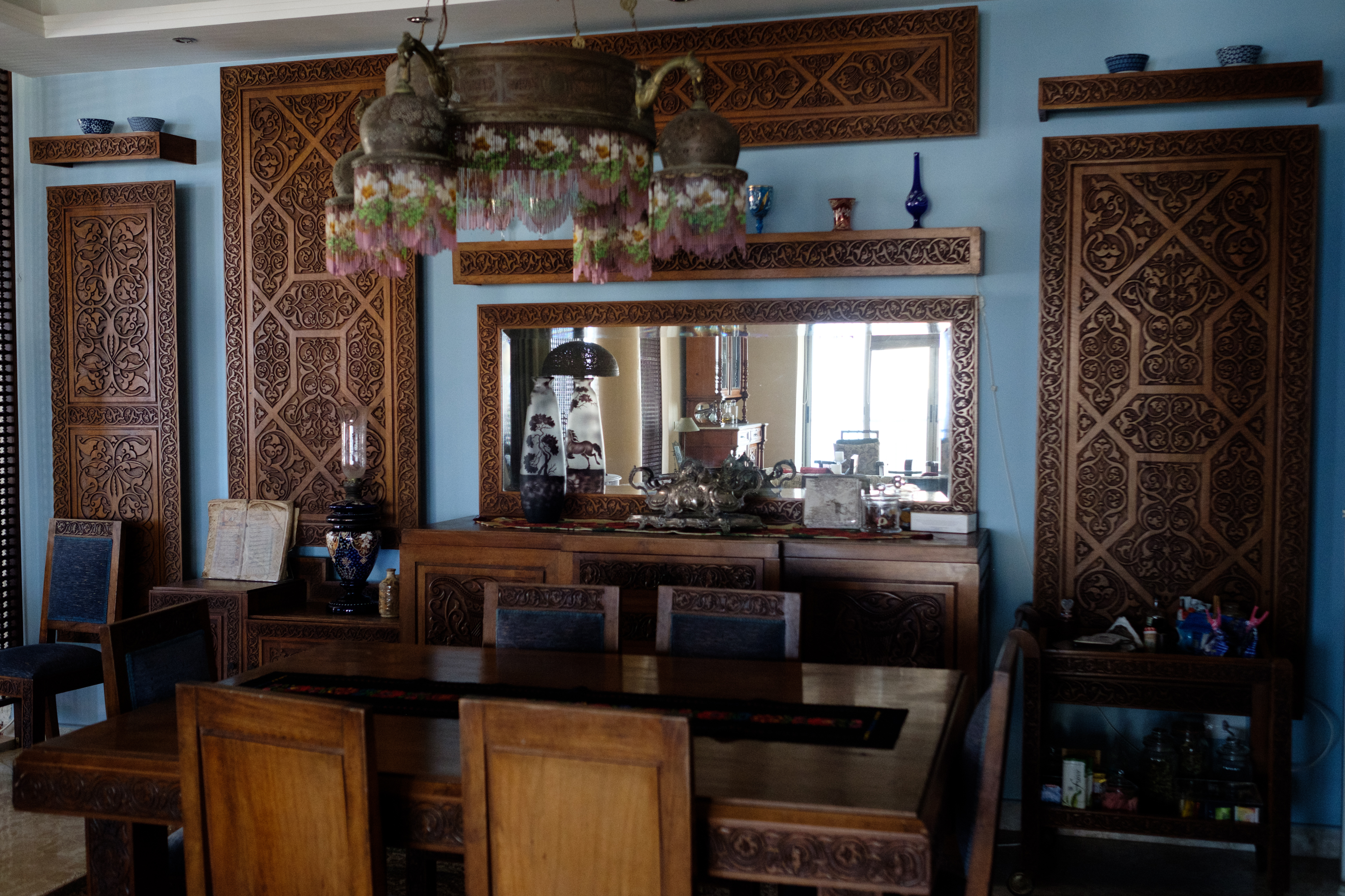 Salim and Iman's dining room in Yacoubian building Beirut Lebanon