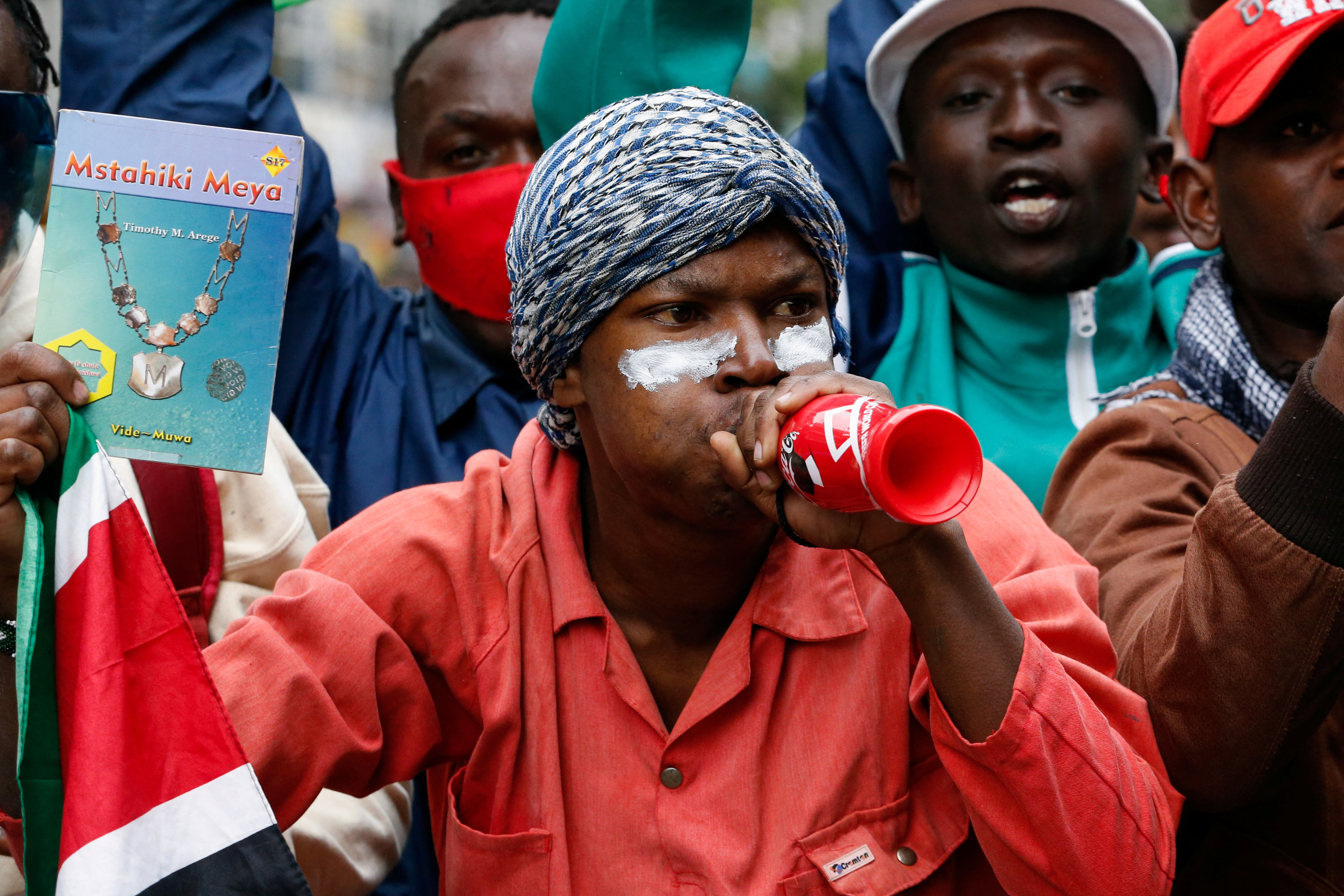 Protesters participate in an anti-government demonstration