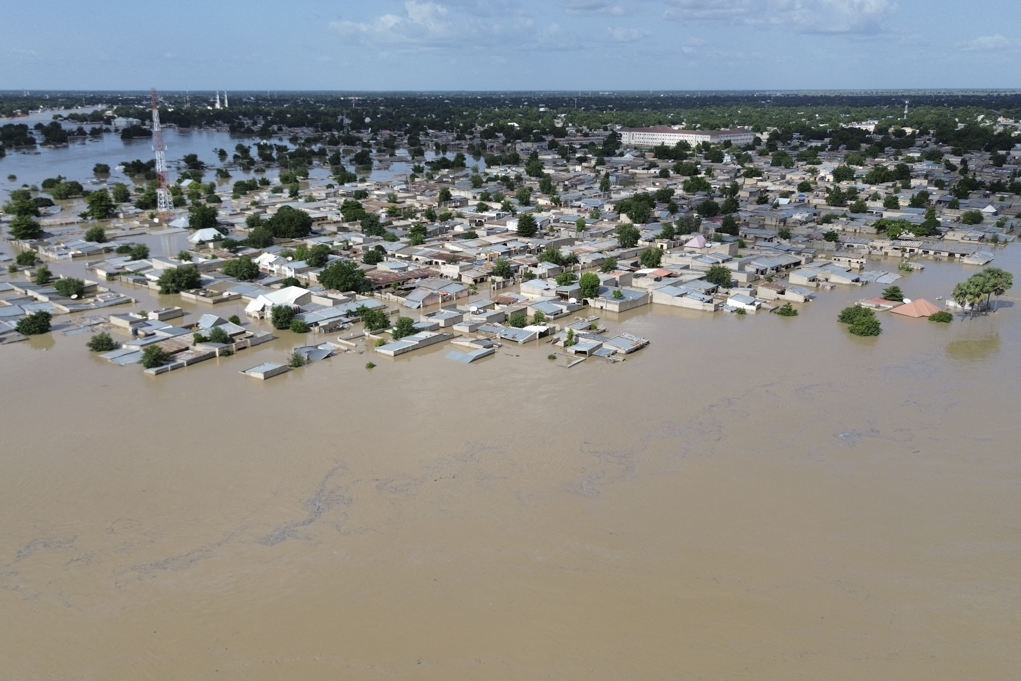 Nigeria flood aerial view