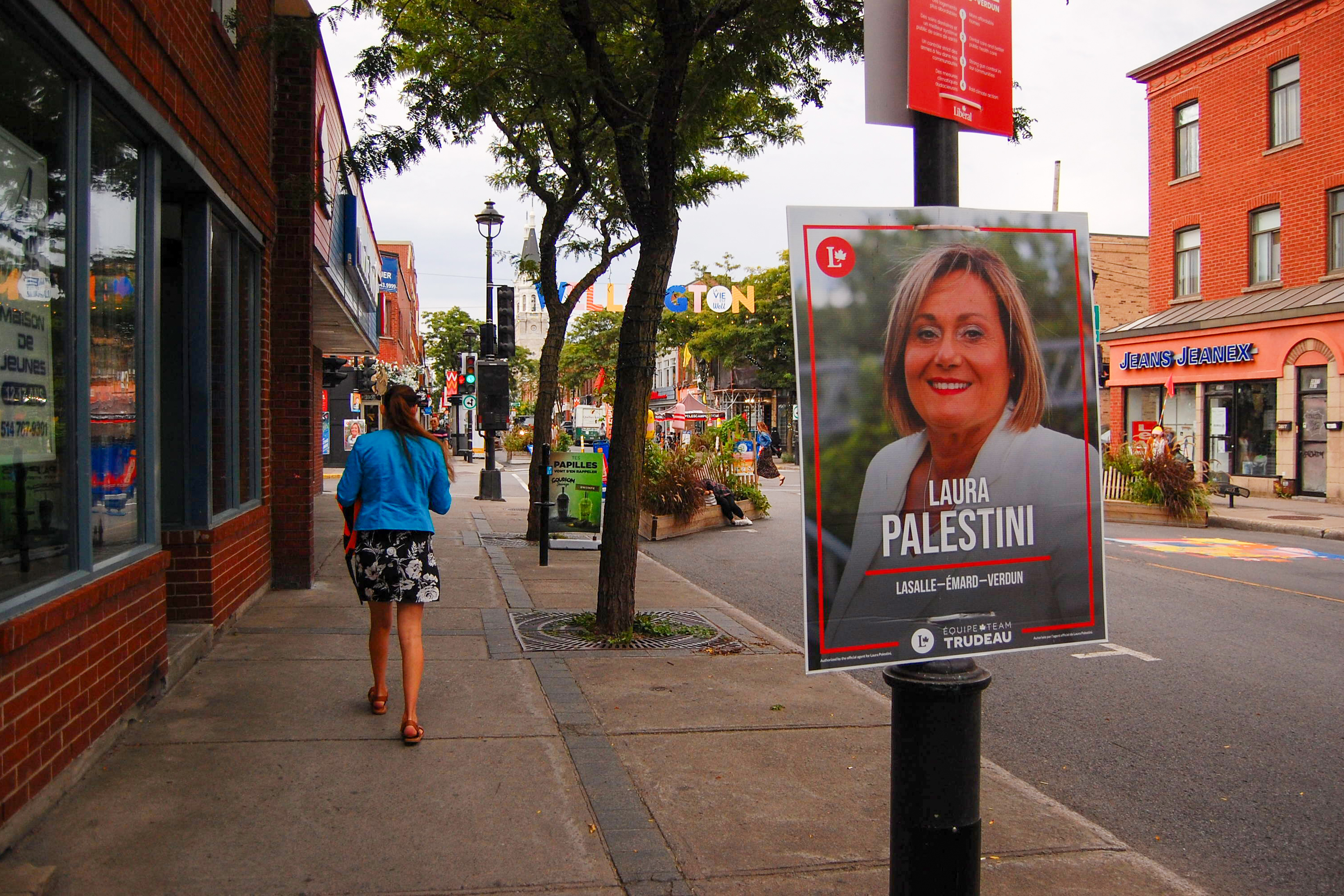A campaign sign ahead of a byelection in Montreal, Canada