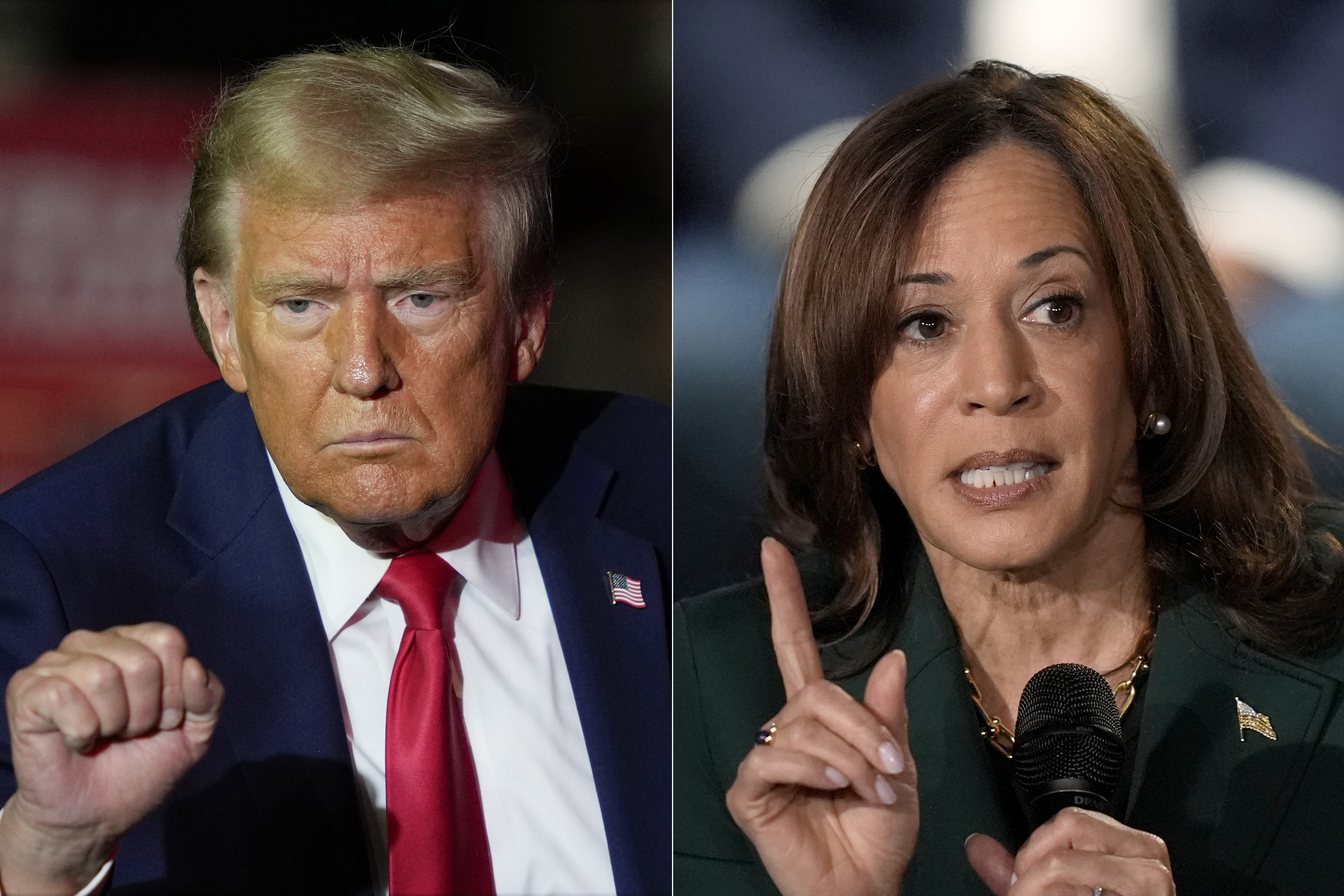 Donald Trump and Kamala Harris