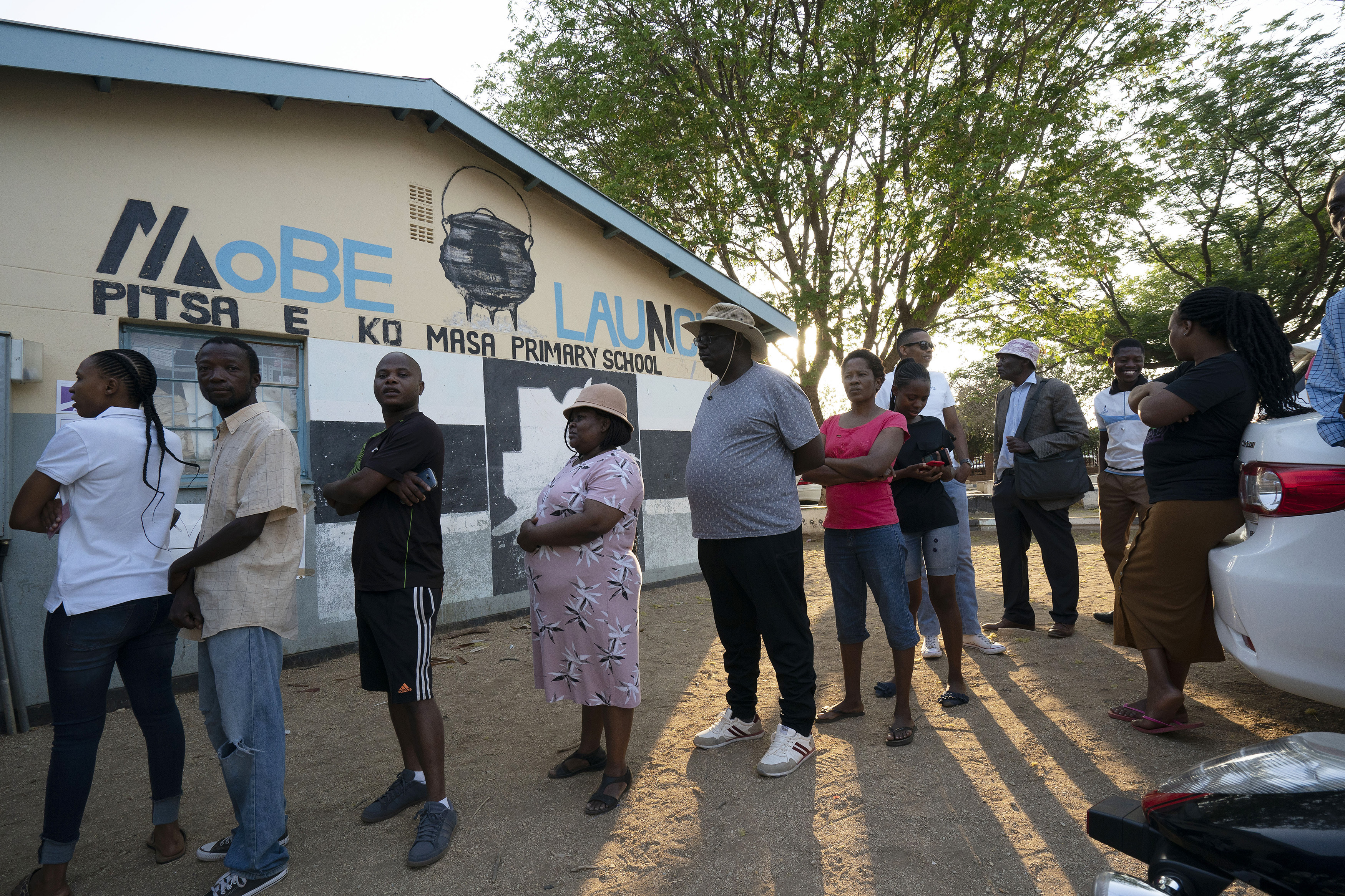 People queue up to vote in Botswana's 2019 elections