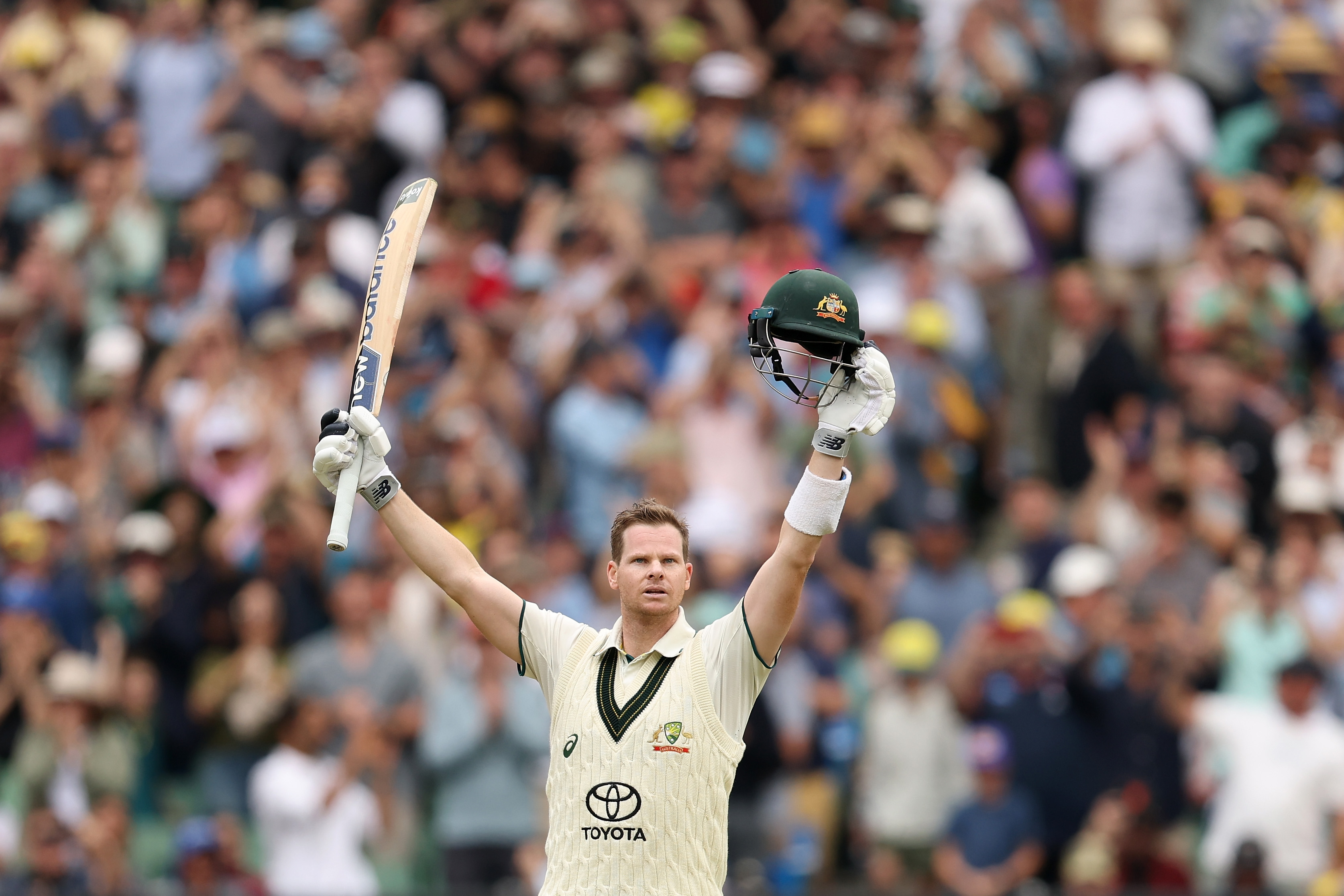 Australia cricketer Steve Smith reacts.