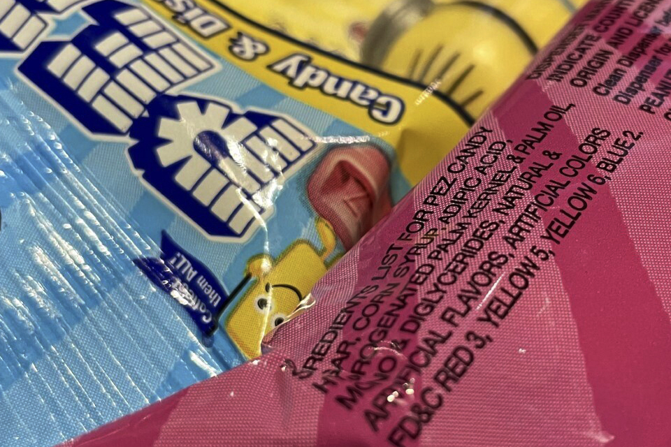 Pez candy is on display at a store in Lafayette, California, US