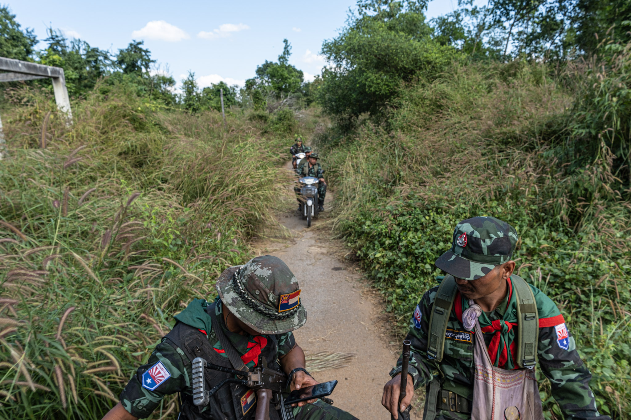 KNLA fighters in an area liberated from the Myanmar military in Karen State [Andrew Nachemson/Al Jazeera]