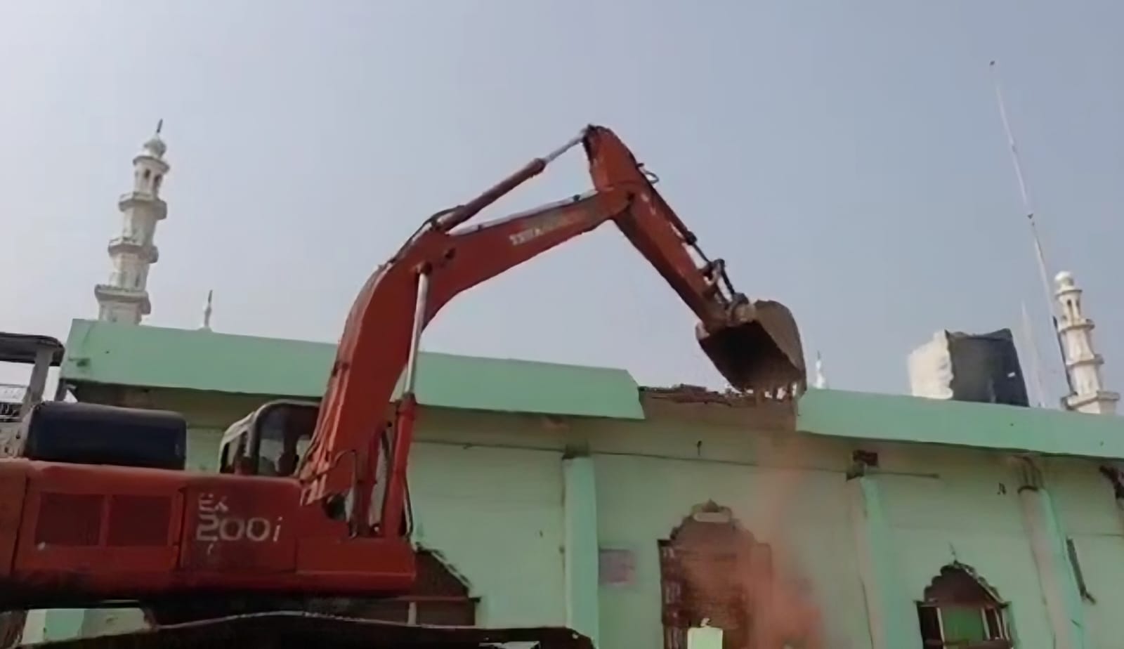 3.1. The demolation of a century old Takiya Mosque erted on a Waqf land. The Govt bulldozed the Mosque and cleared the land for temple expantion-1742821693