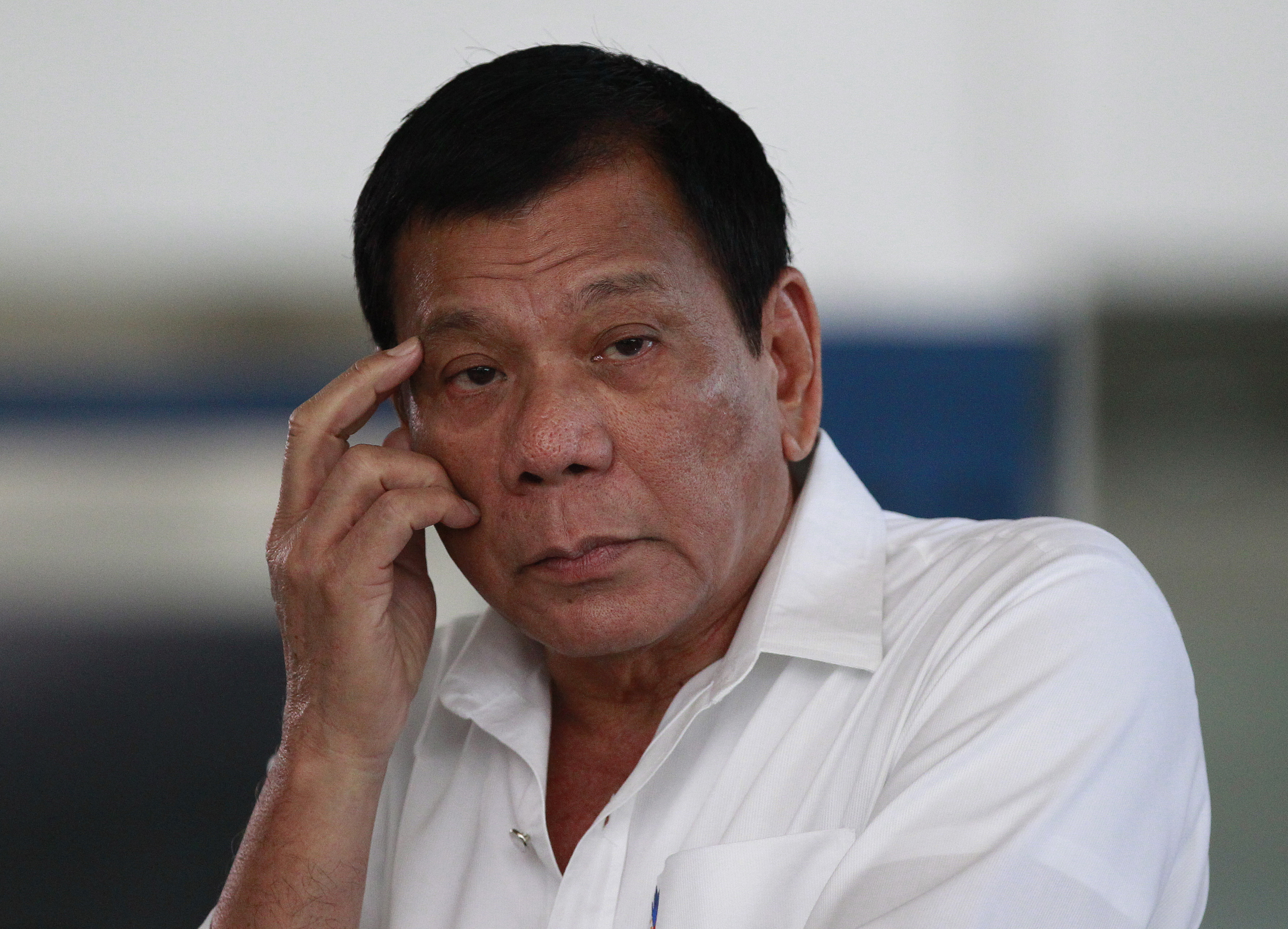 Philippine President Rodrigo Duterte listens to a question from reporters at Manila's International Airport, Philippines on, Nov. 9, 2016. [File: Aaron Favila/AP Photo]