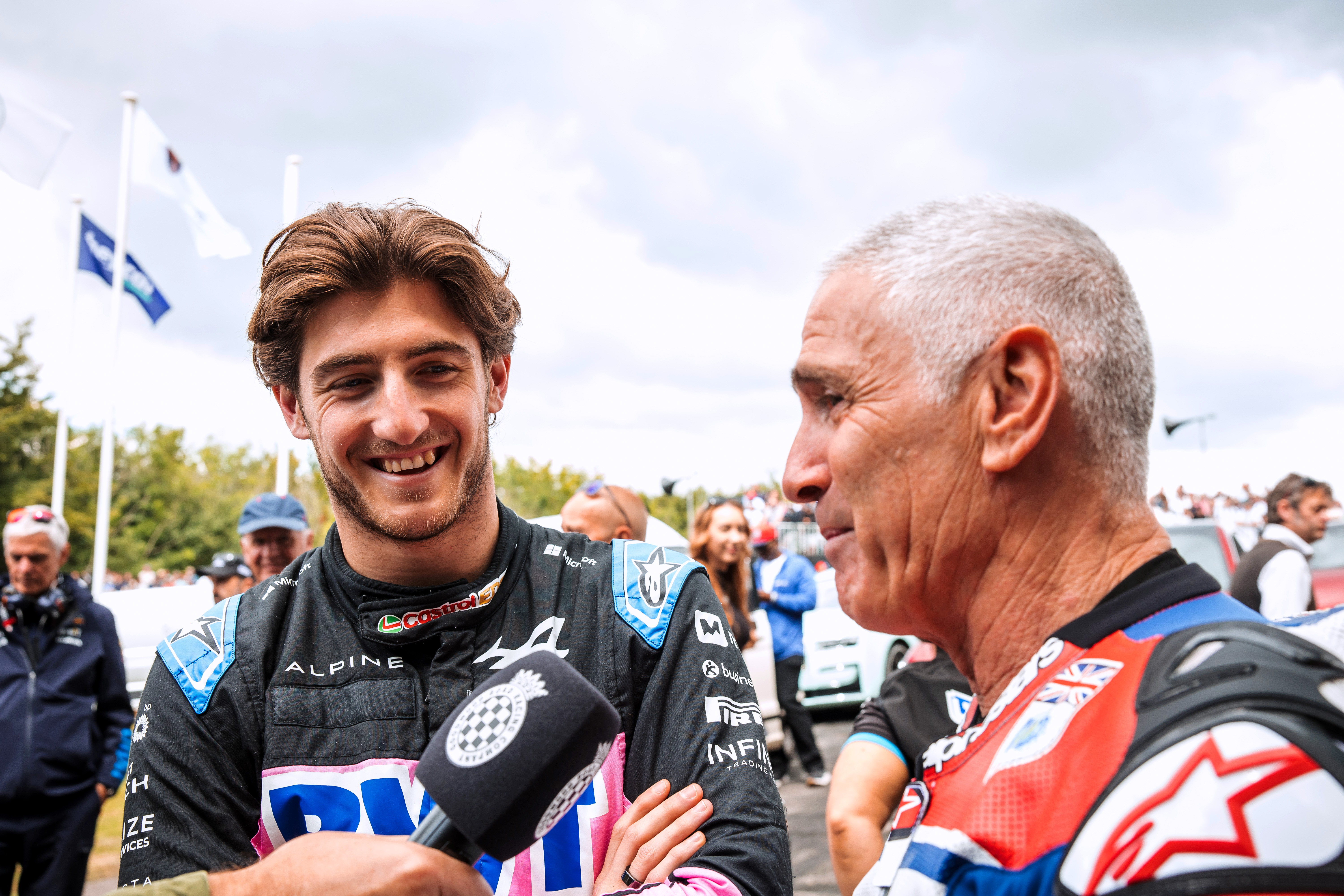 New Alpine F1 driver Jack Doohan, left, next to his legendary father, Mick Doohan, a five-time FIM 500cc World Motorcycle Champion and winner of 54 premier class Grands Prix races
