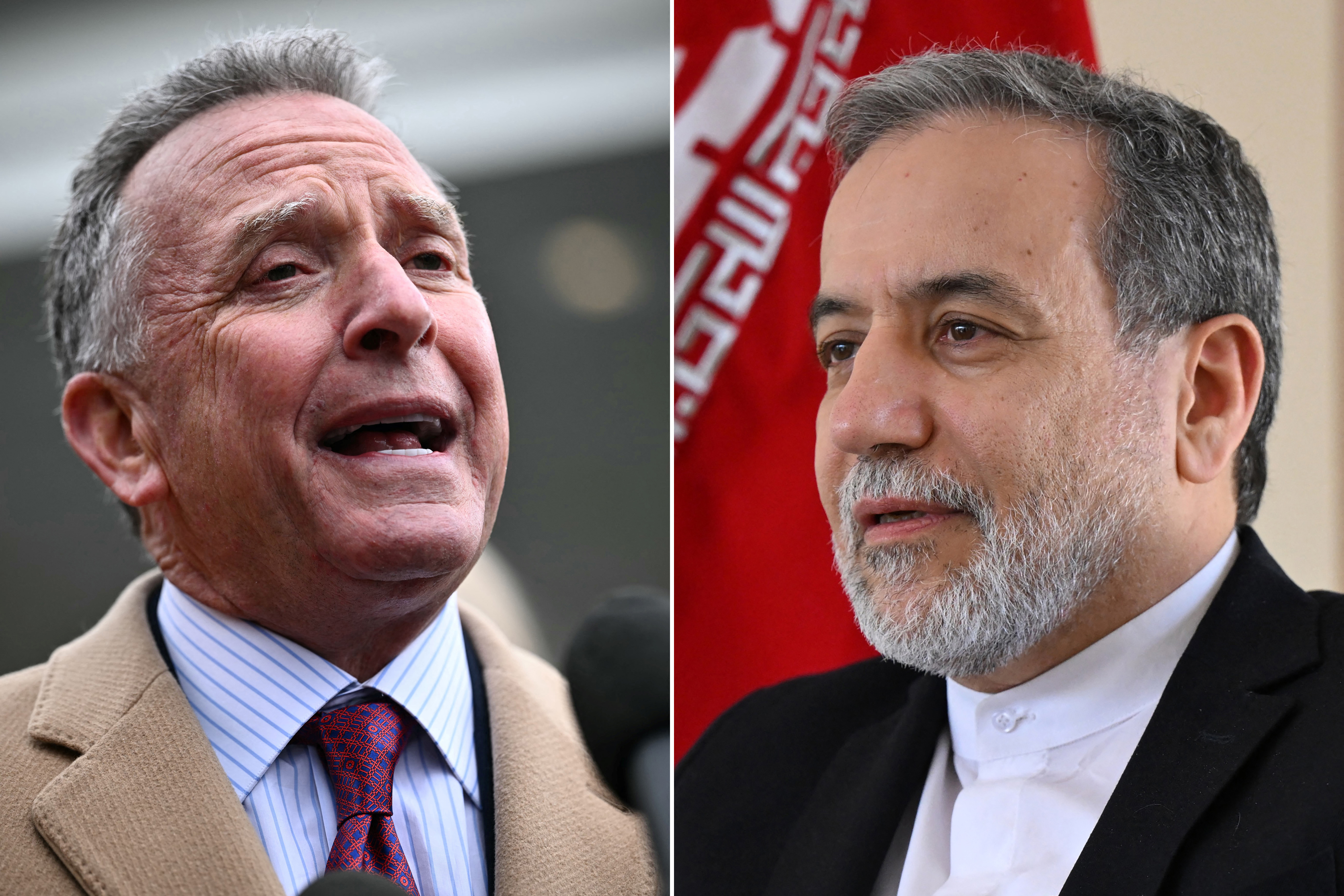 US Middle East envoy Steve Witkoff (L) and Iran's Foreign Minister Abbas Araghchi.