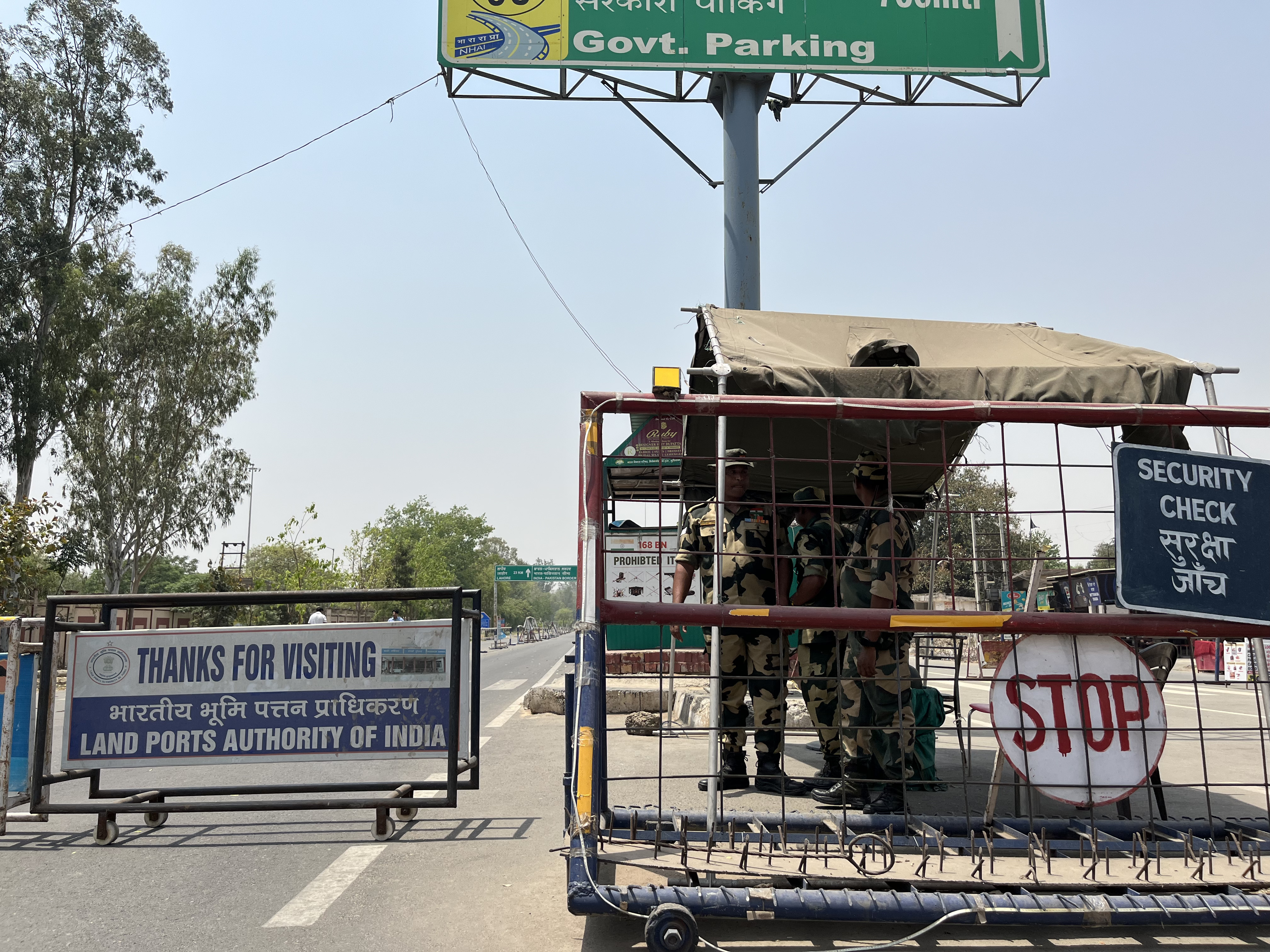 The Attari-Wagah border crossing, seen from the Indian side, on April 29, 2025 [Yashraj Sharma/Al Jazeera]