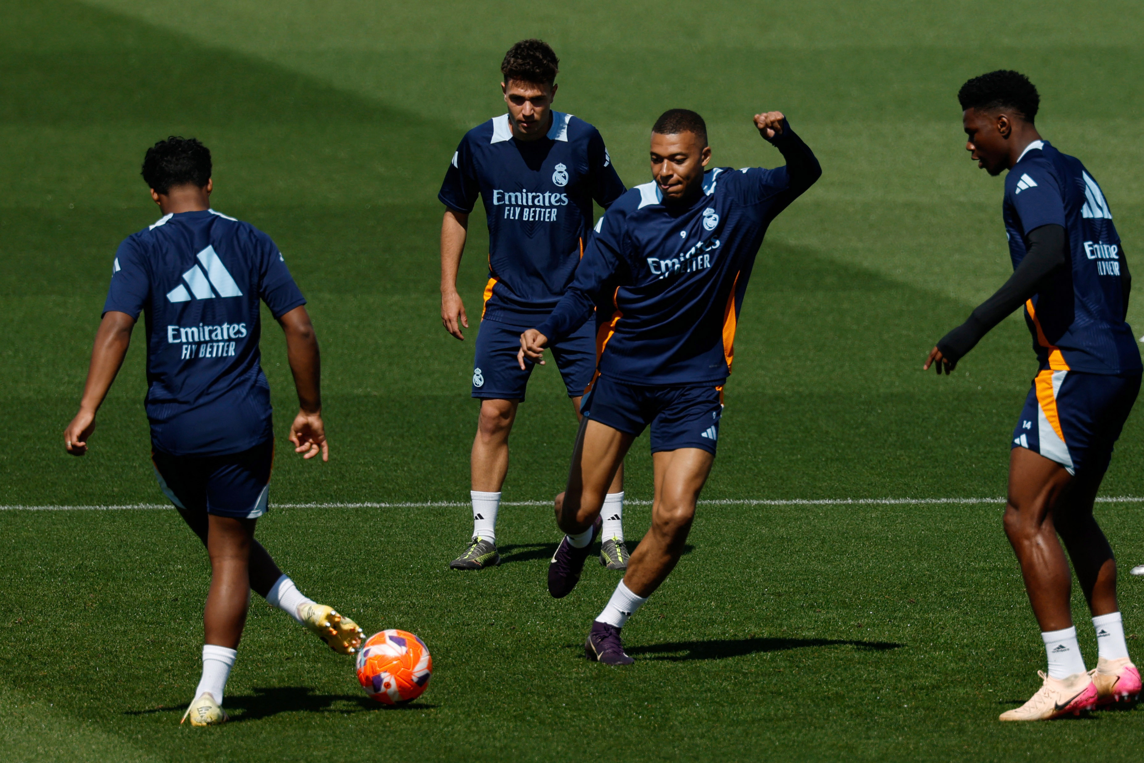 Kylian Mbappe in action.