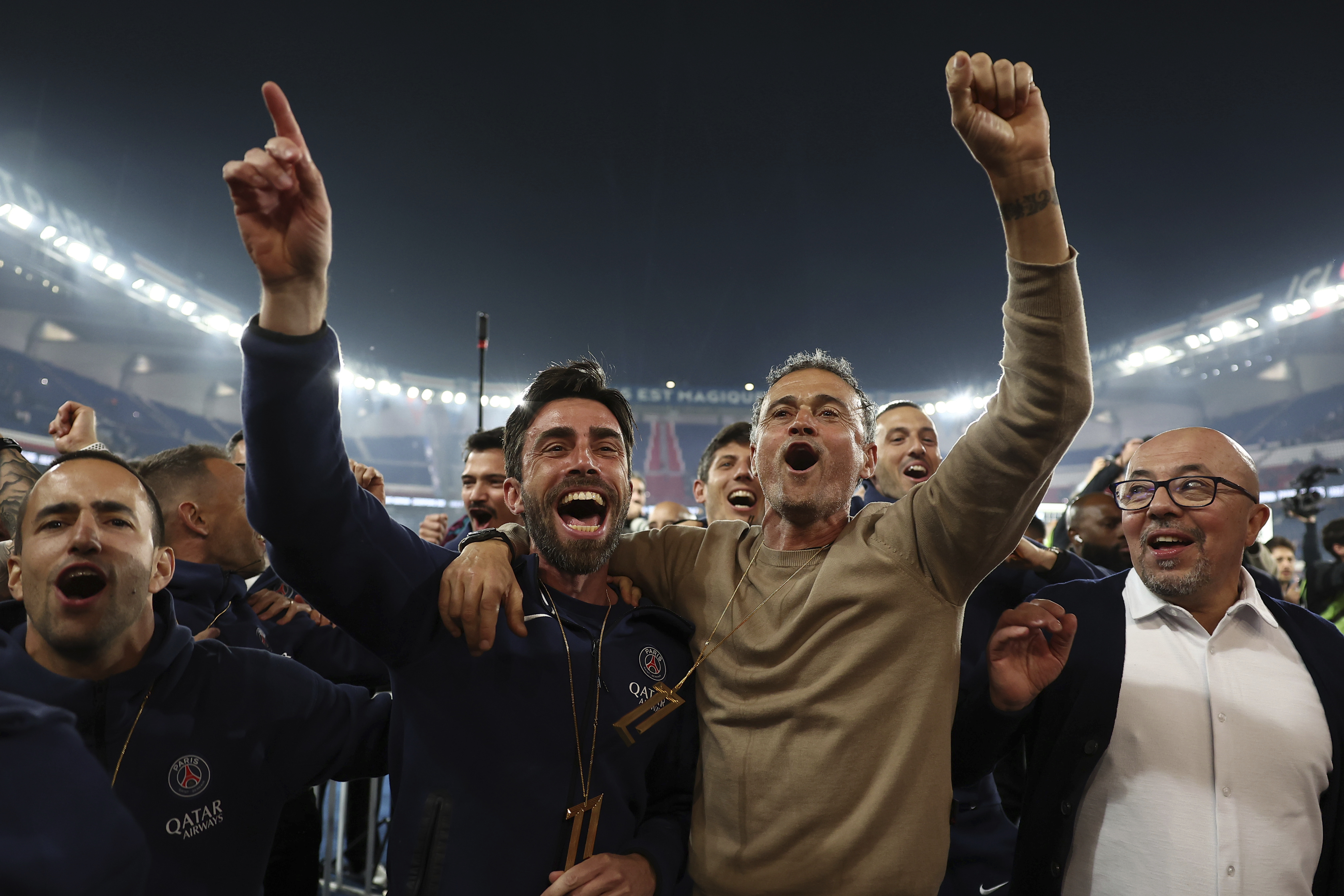 Luis Enrique reacts.