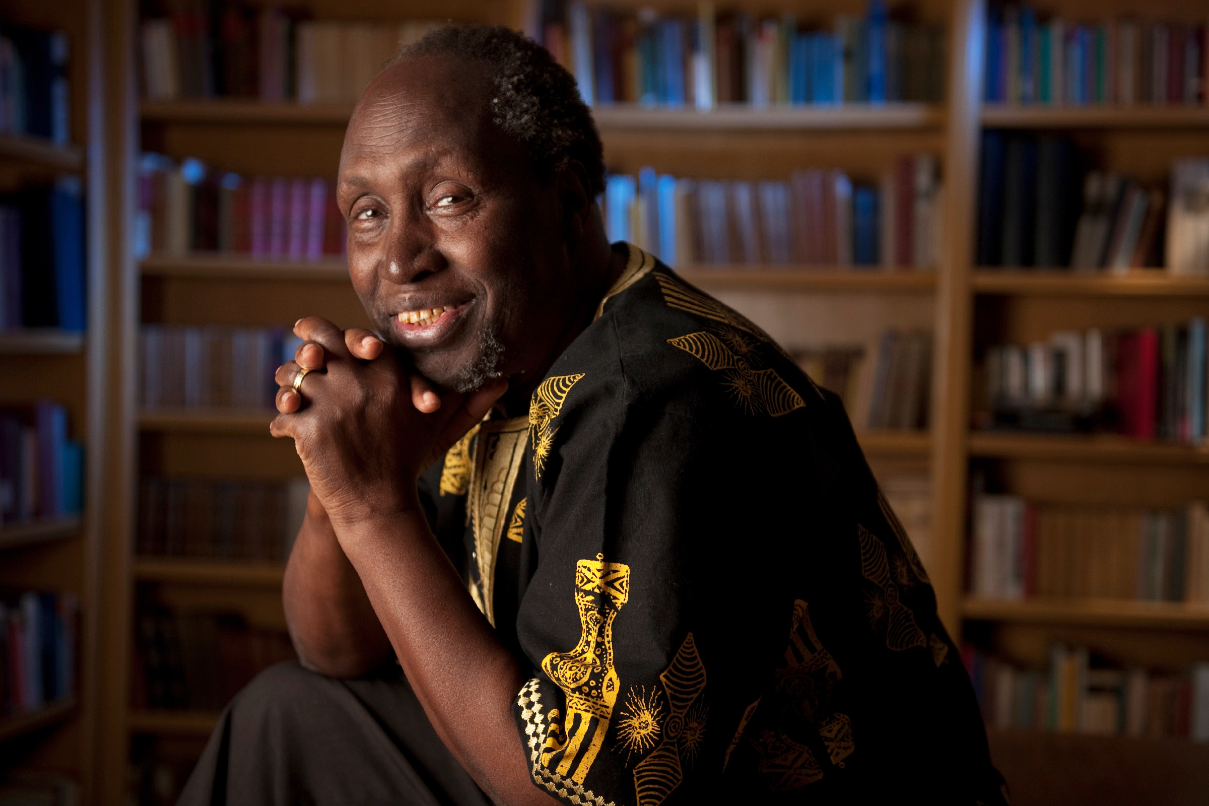 This 2010 image released by UC Irvine shows Kenyan author Ngũgĩ wa Thiong'o. (Daniel A. Anderson/UC Irvine via AP)