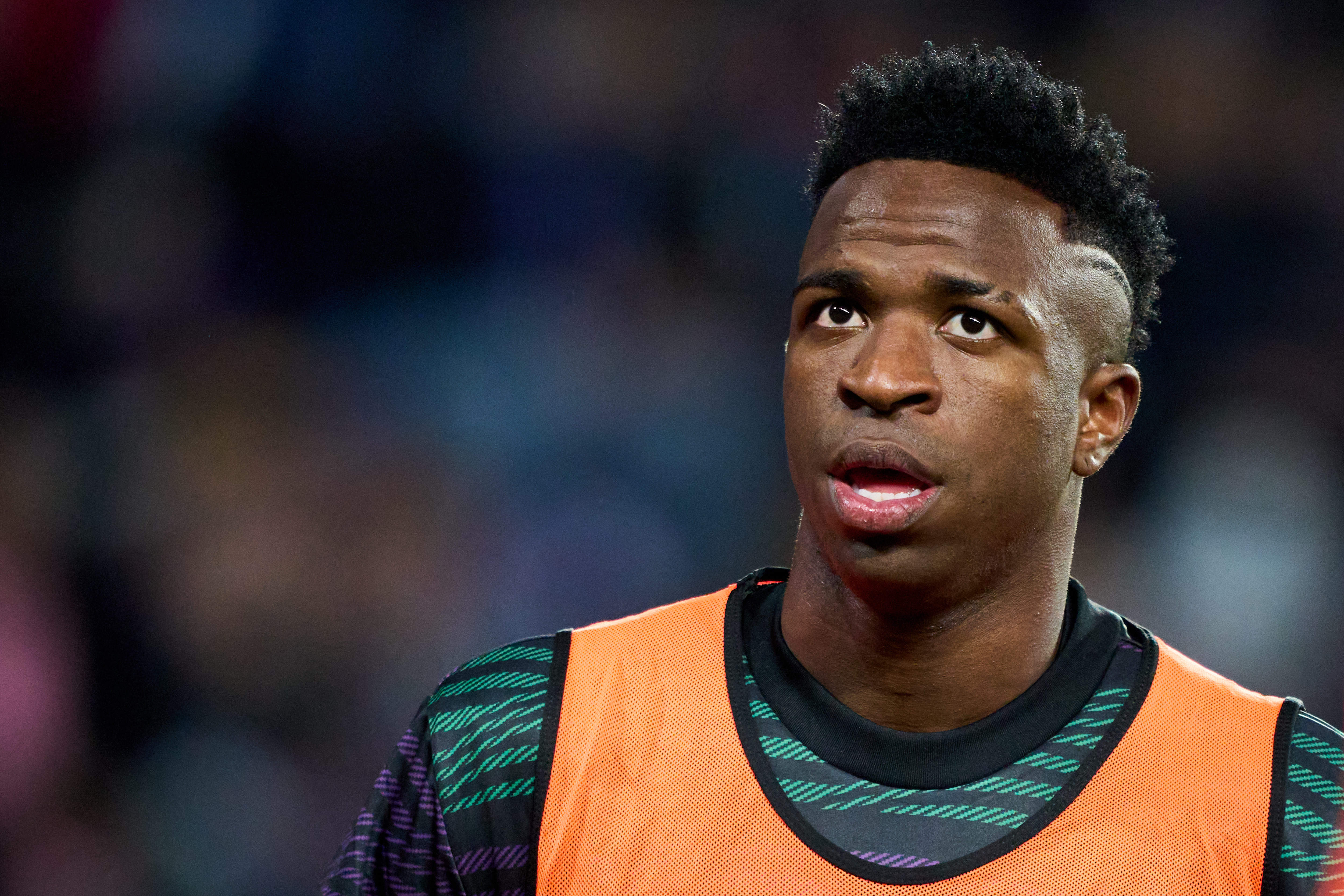 Vinicius Jr reacts.