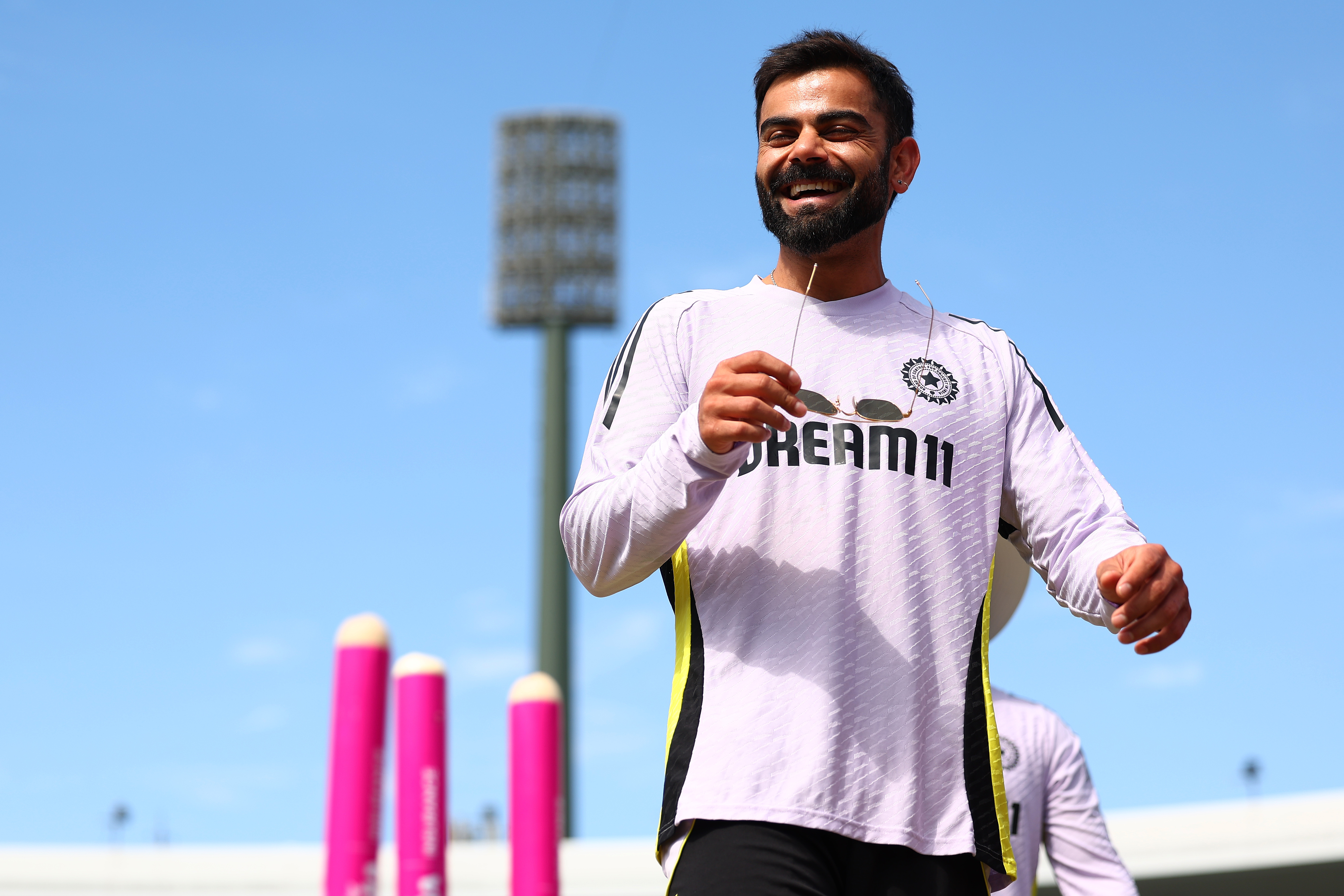 Virat Kohli reacts.