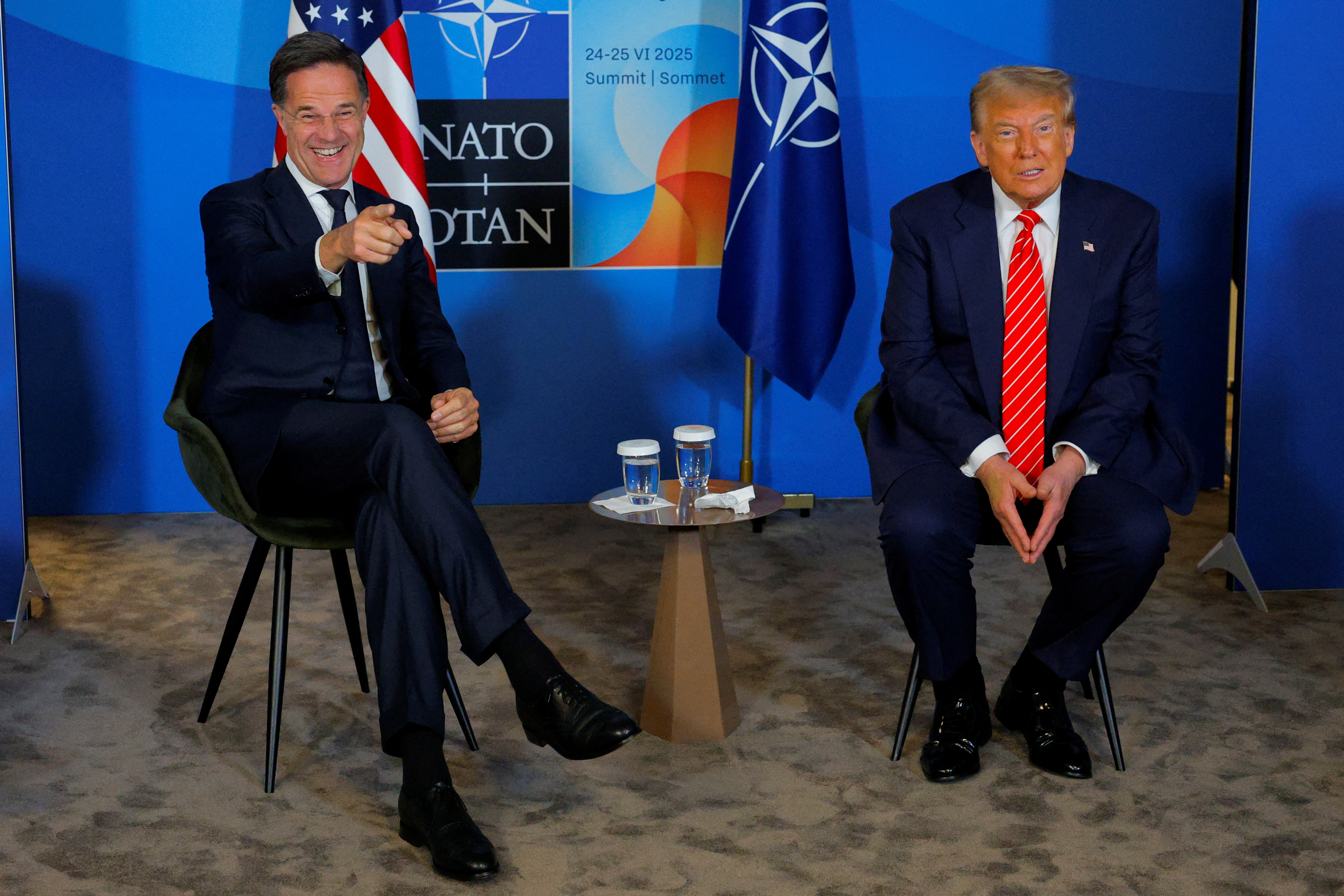 US President Donald Trump meets NATO Secretary-General Mark Rutte in The Hague