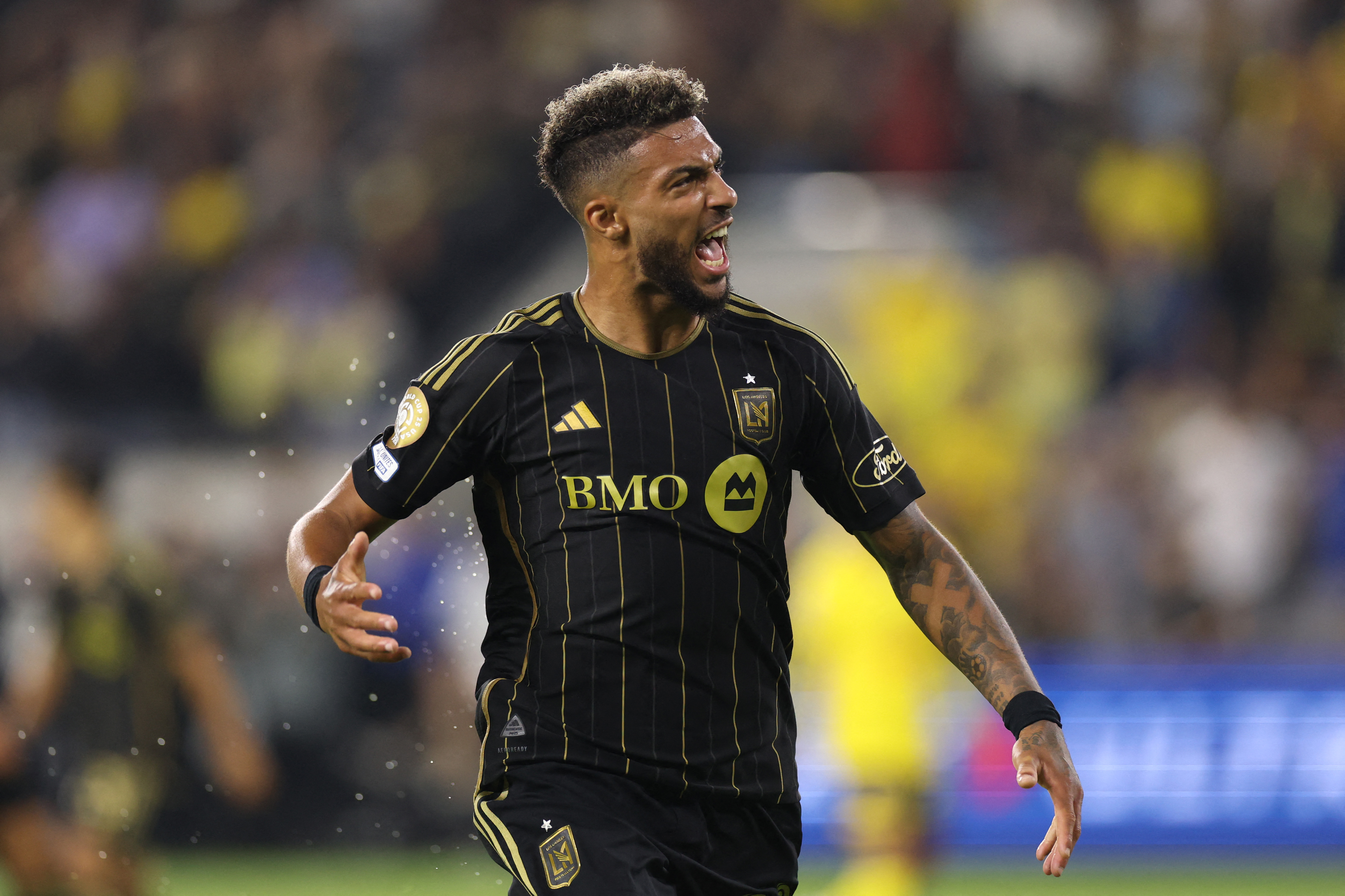 Denis Bouanga reacts.