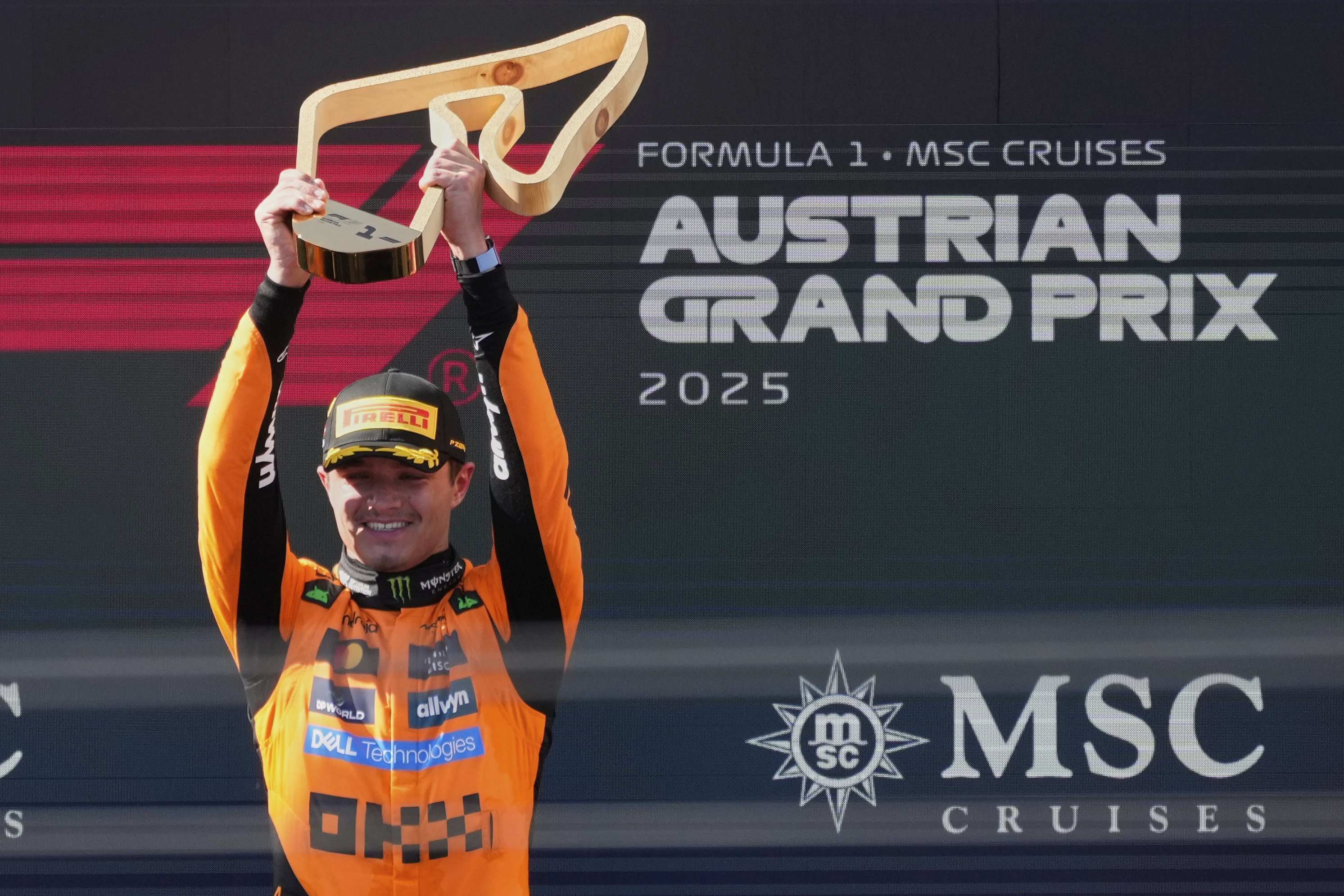 Lando Norris reacts.