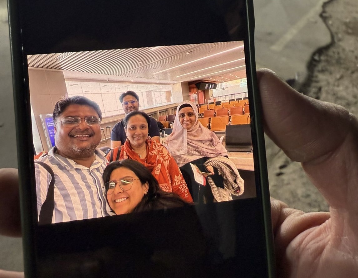 The Syed family, in a photo clicked at the airport before they took off in the Air India plane that crashed, killing them [Marhaba Halili/Al Jazeera]