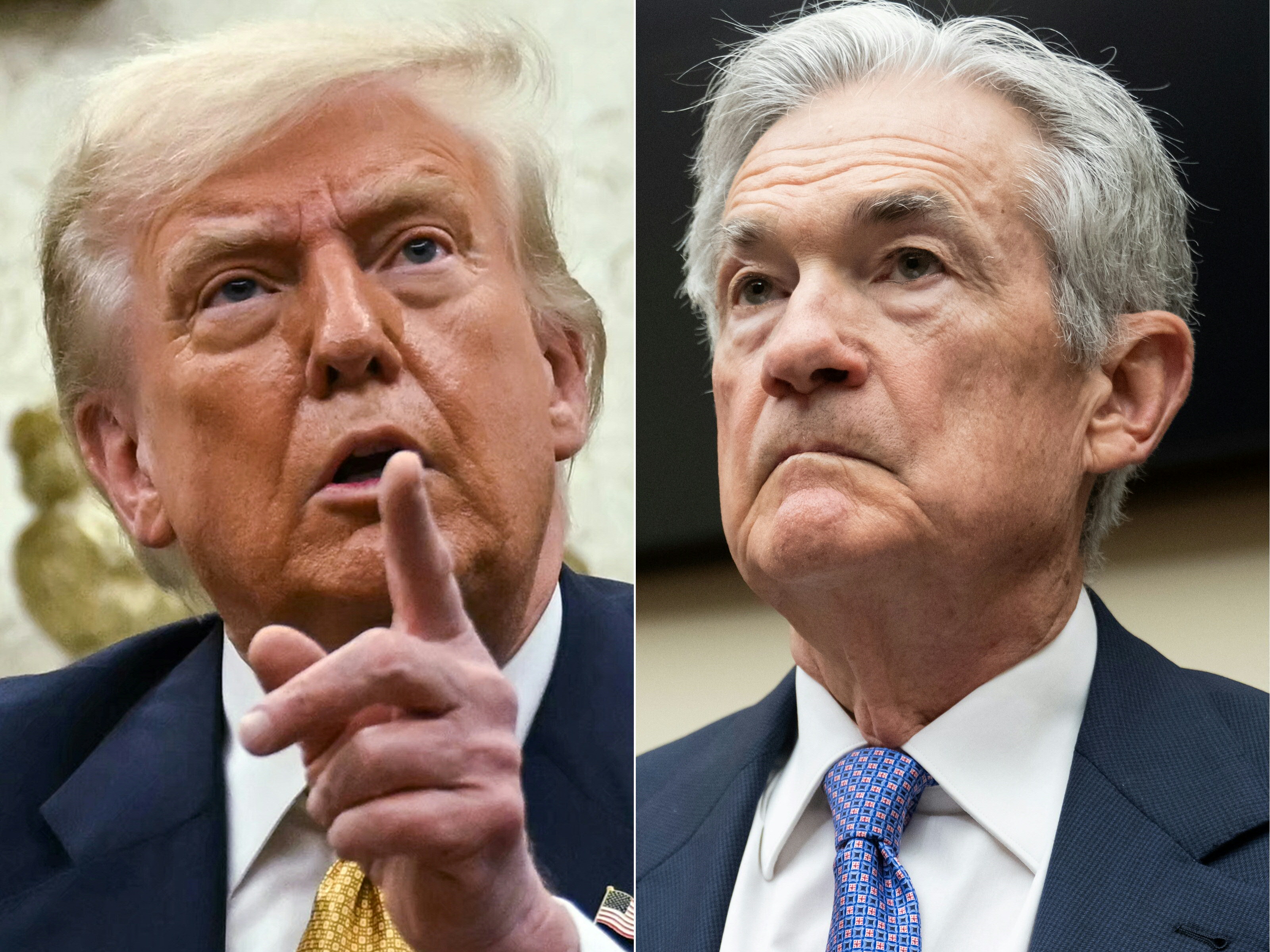 Combination of pictures shows US President Donald Trump (left) and US Federal Reserve Chair Jerome Powell.