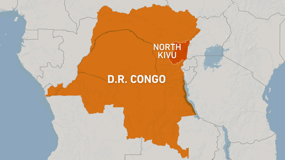 Map of DR Congo.