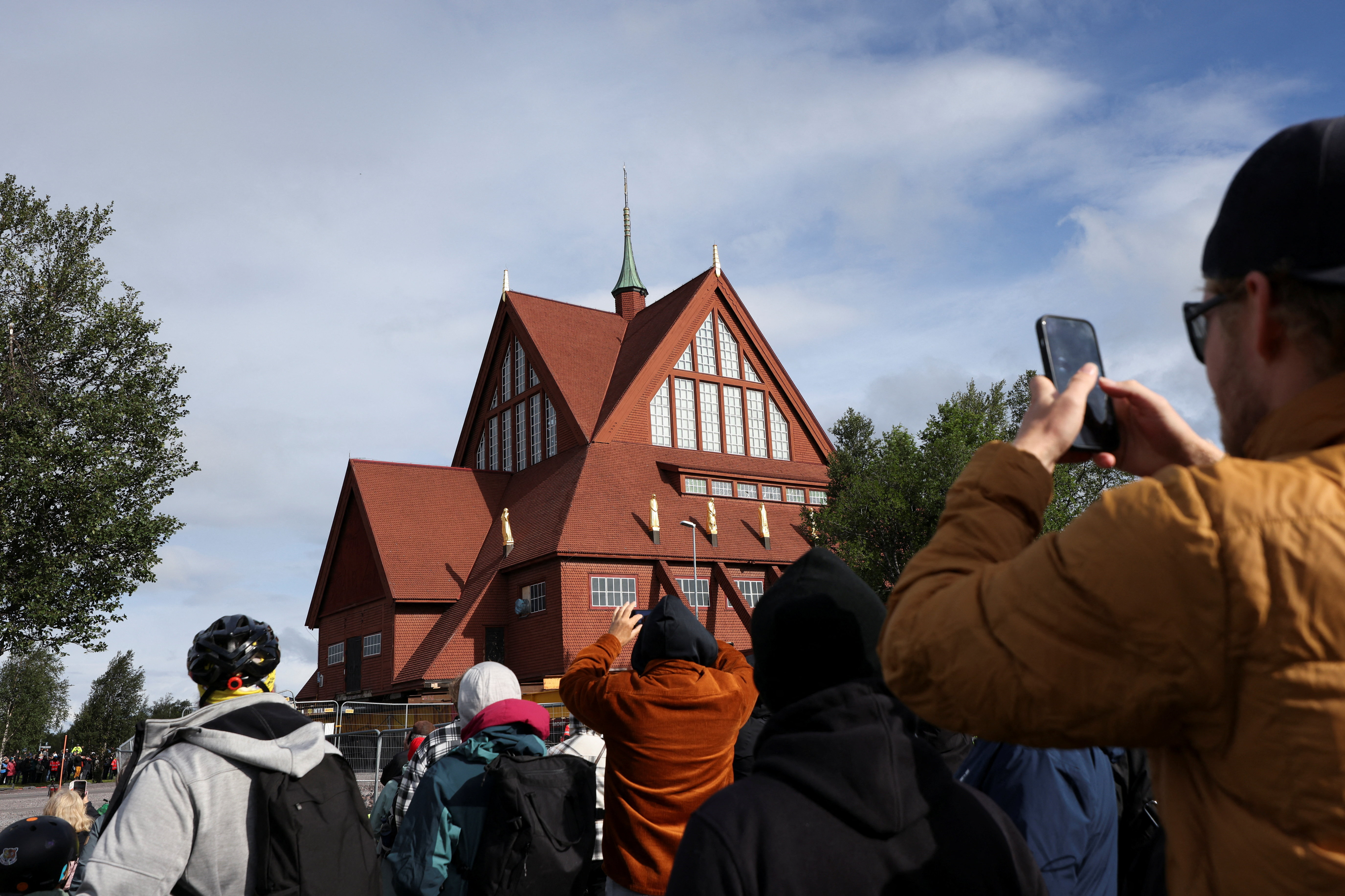 Swedish wooden church sets off on road trip to escape mining subsidence