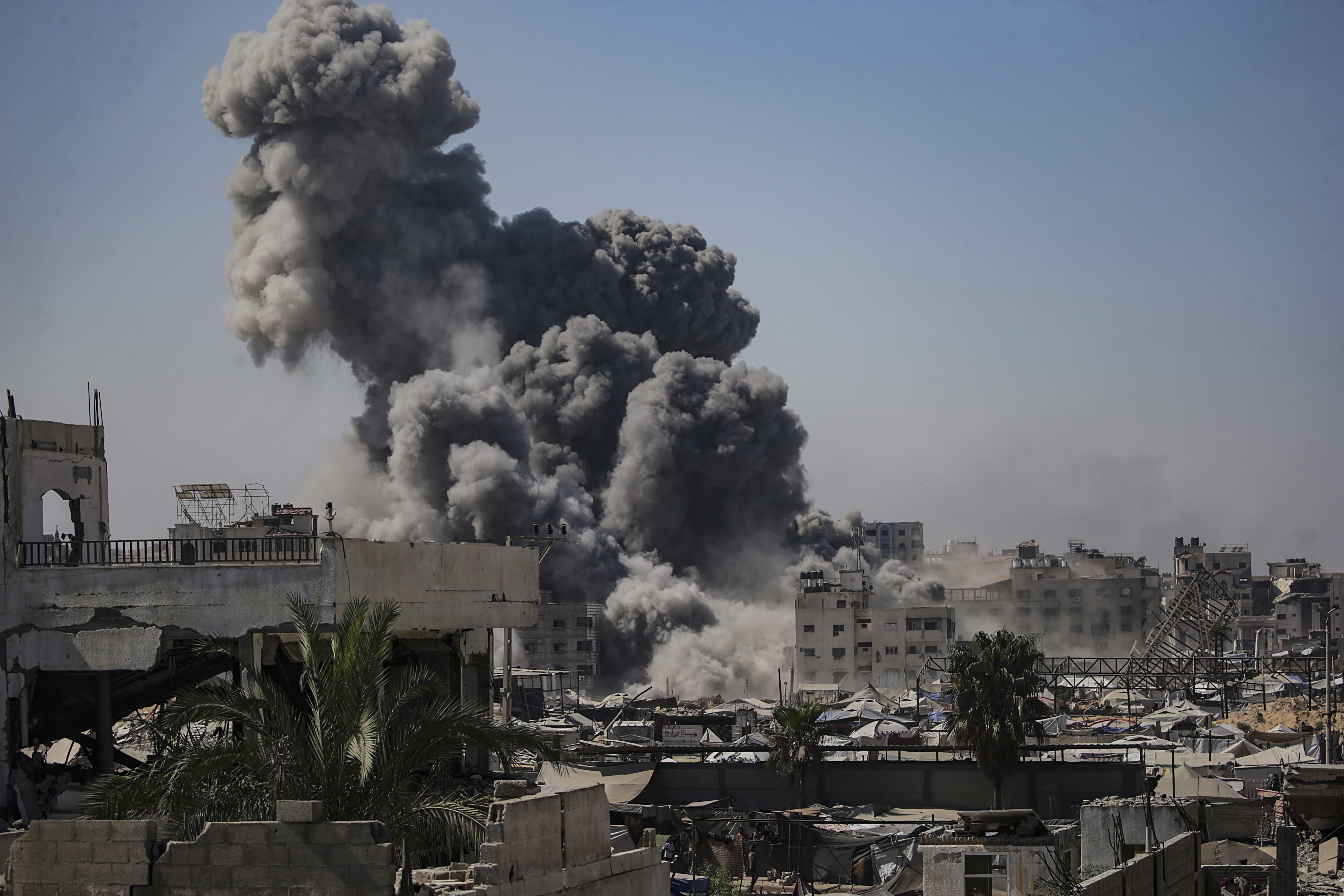 Aftermath of Israeli strikes in Gaza City