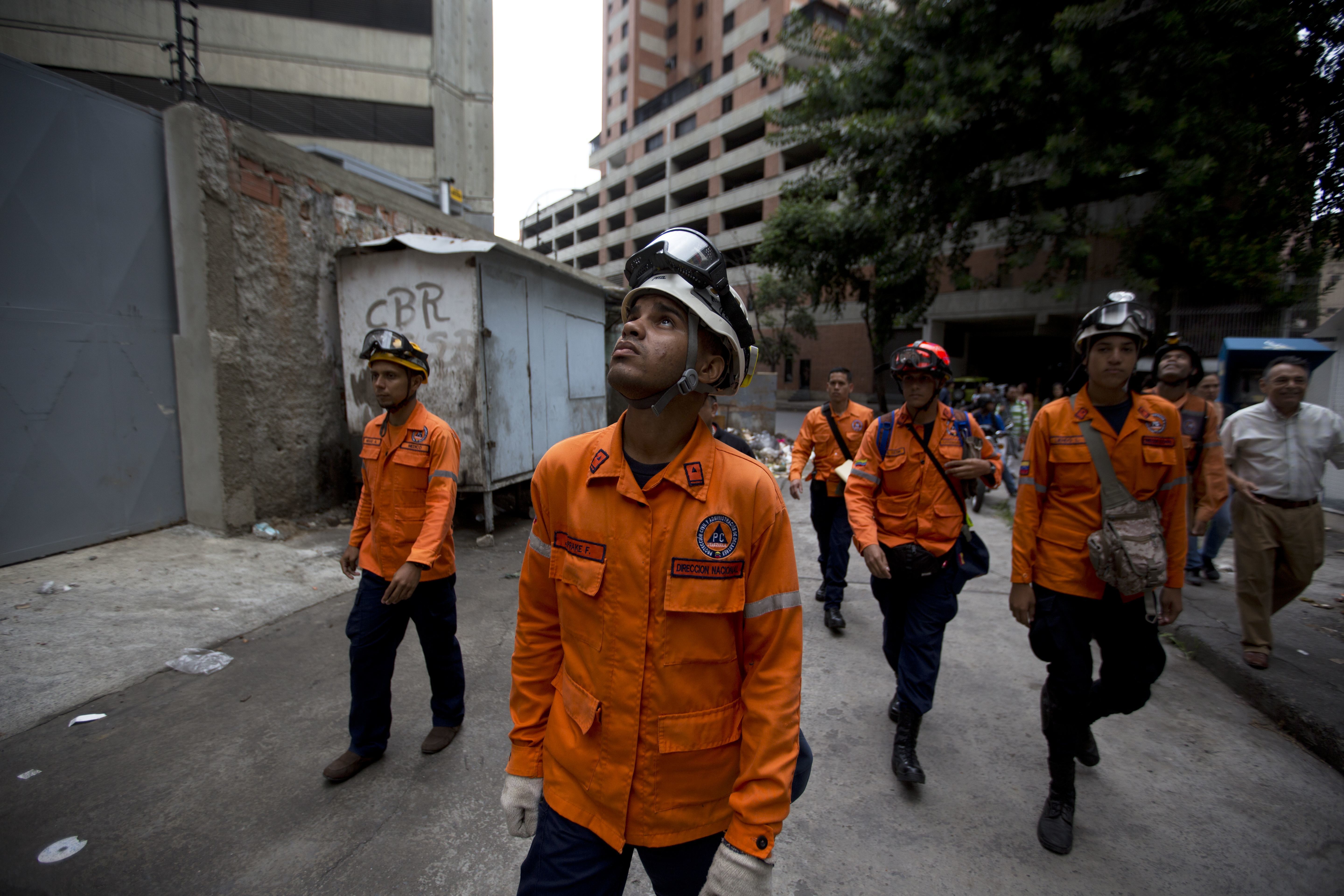 Civil Protection workers in Caracas, Venezuela in August 2018