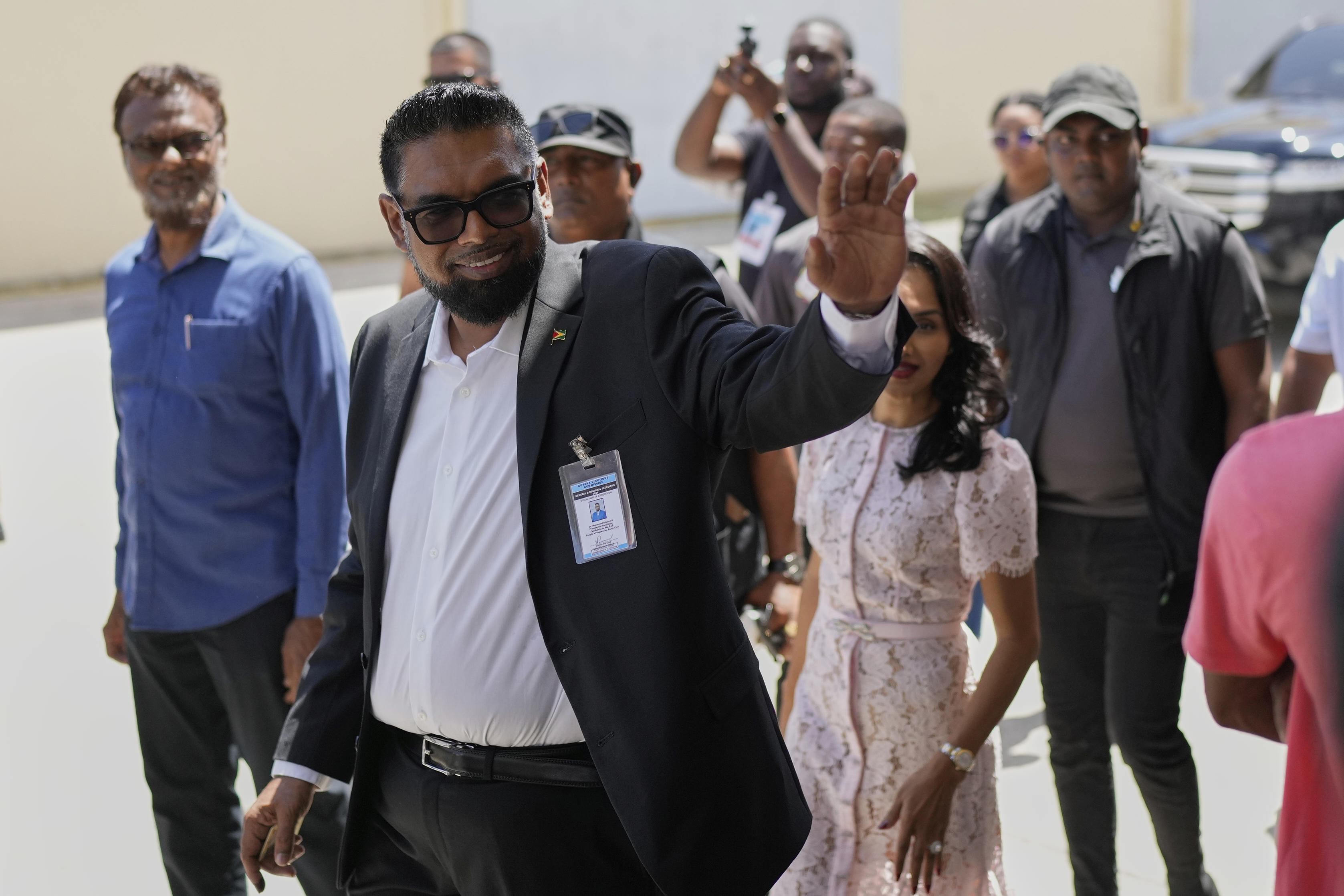 President Irfaan Ali in Leonora, Guyana